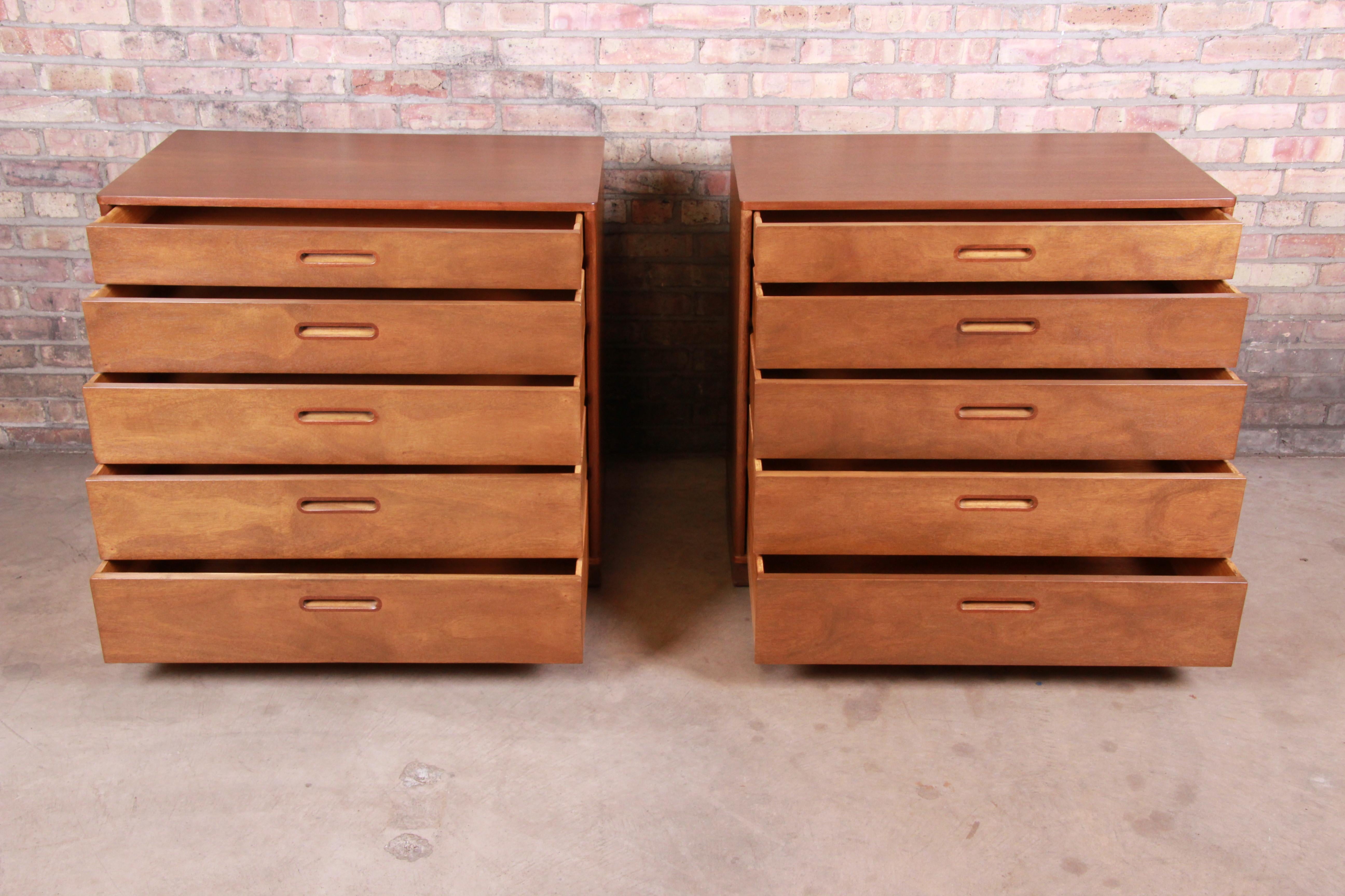 Edward Wormley for Dunbar Mahogany Bachelor Chests or Large Nightstands, Pair 2