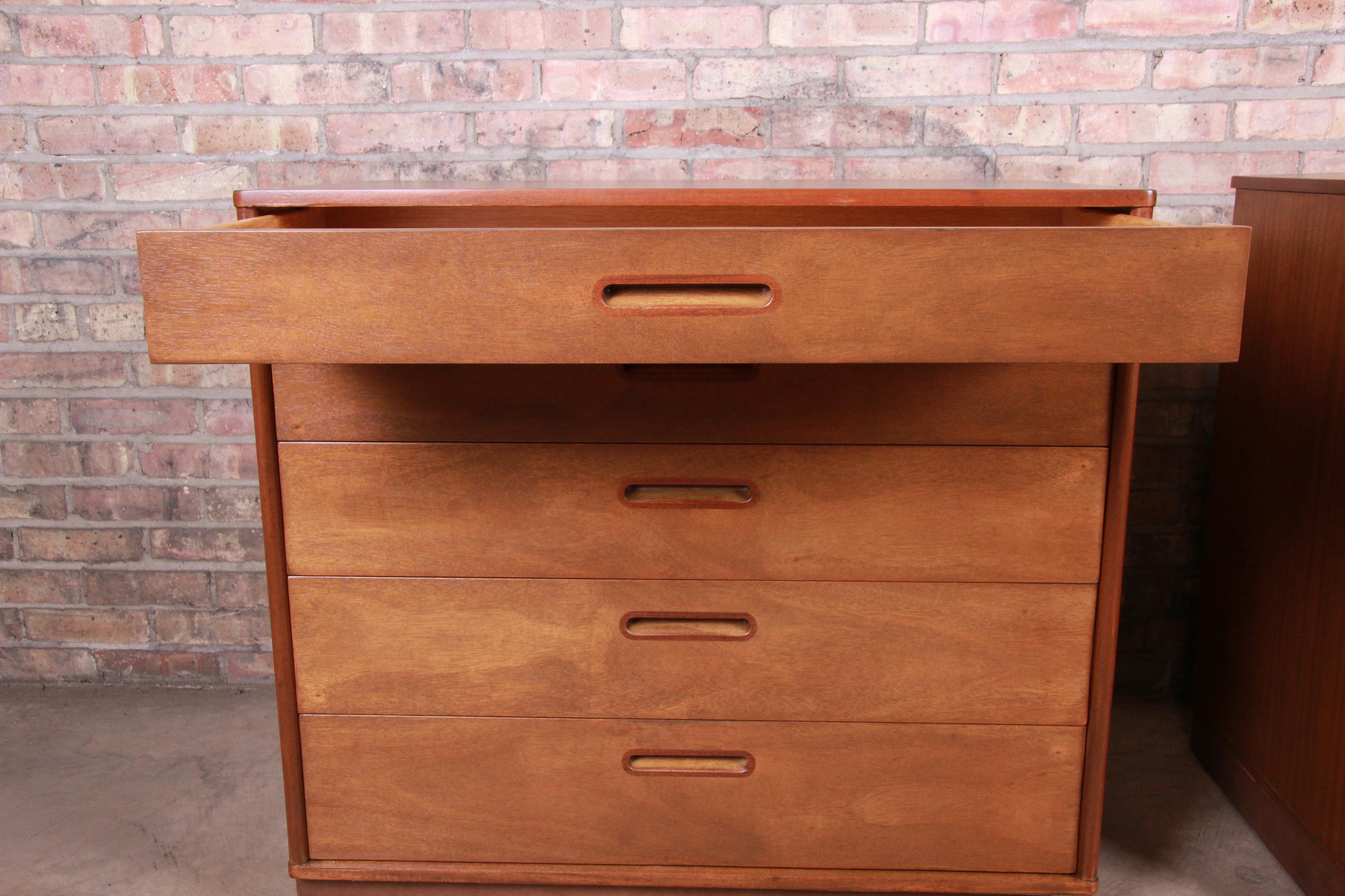 Edward Wormley for Dunbar Mahogany Bachelor Chests or Large Nightstands, Pair 5