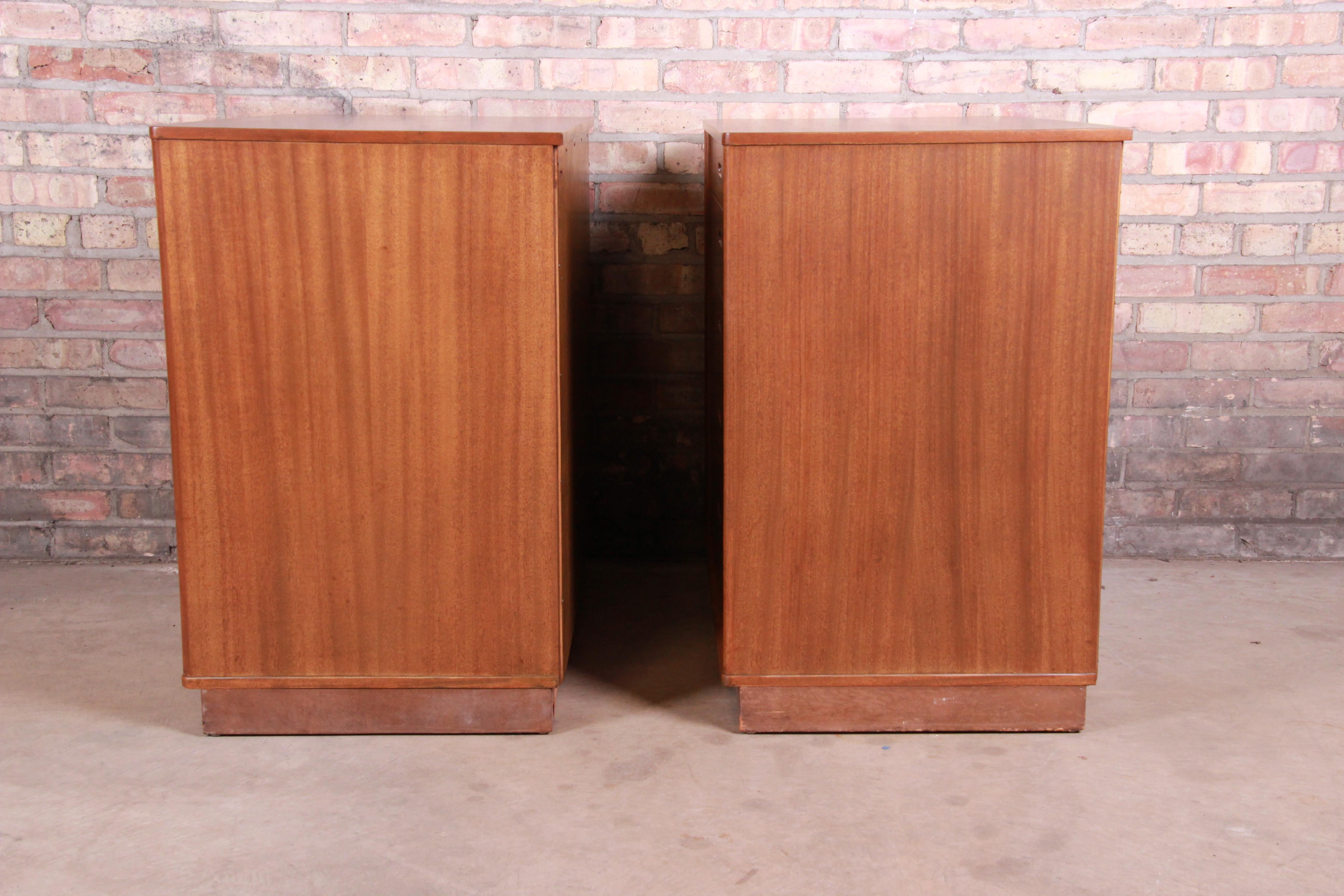 Edward Wormley for Dunbar Mahogany Bachelor Chests or Large Nightstands, Pair 8