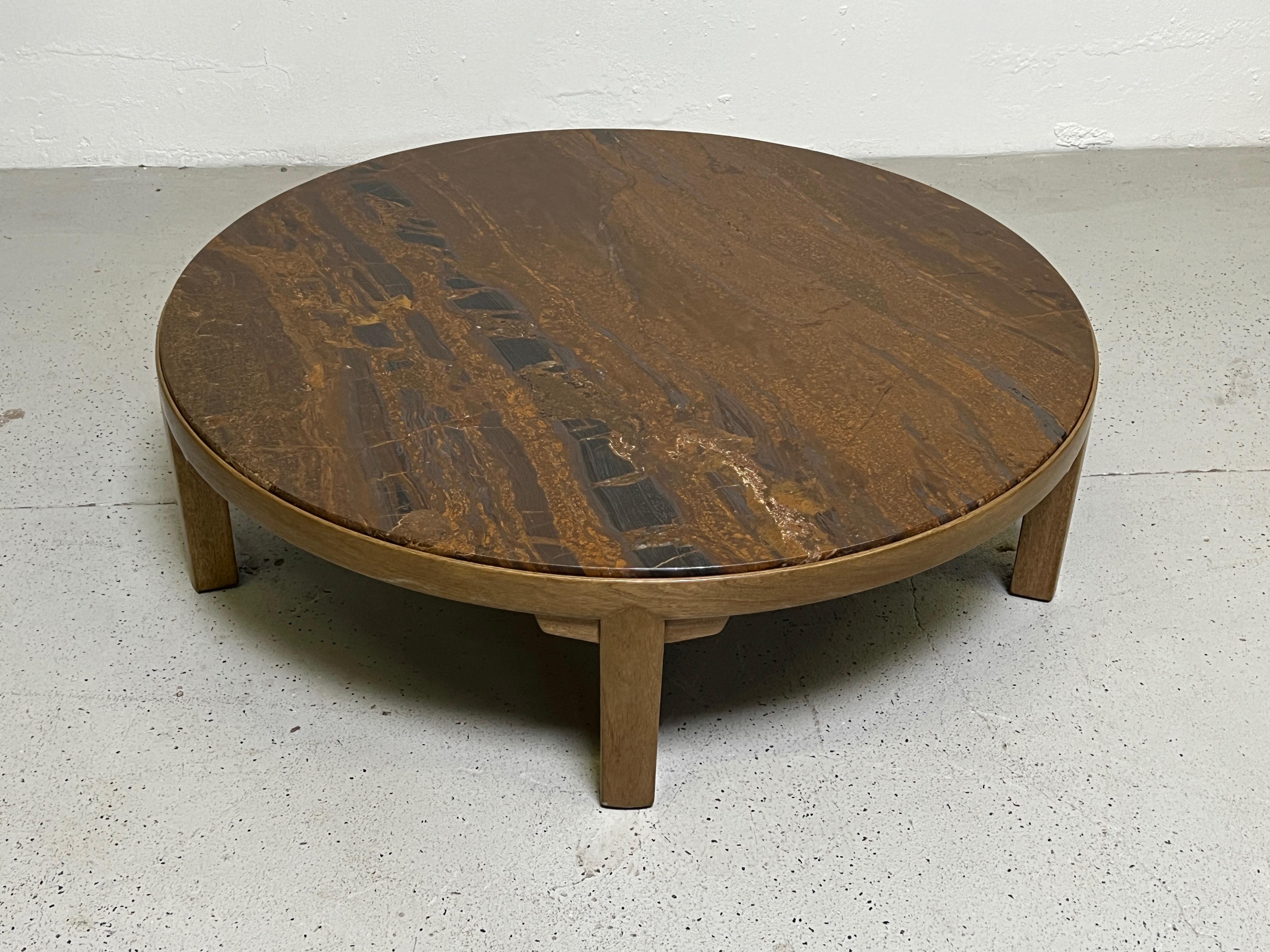 Edward Wormley for Dunbar Mahogany Coffee Table with Marble Top In Good Condition In Dallas, TX