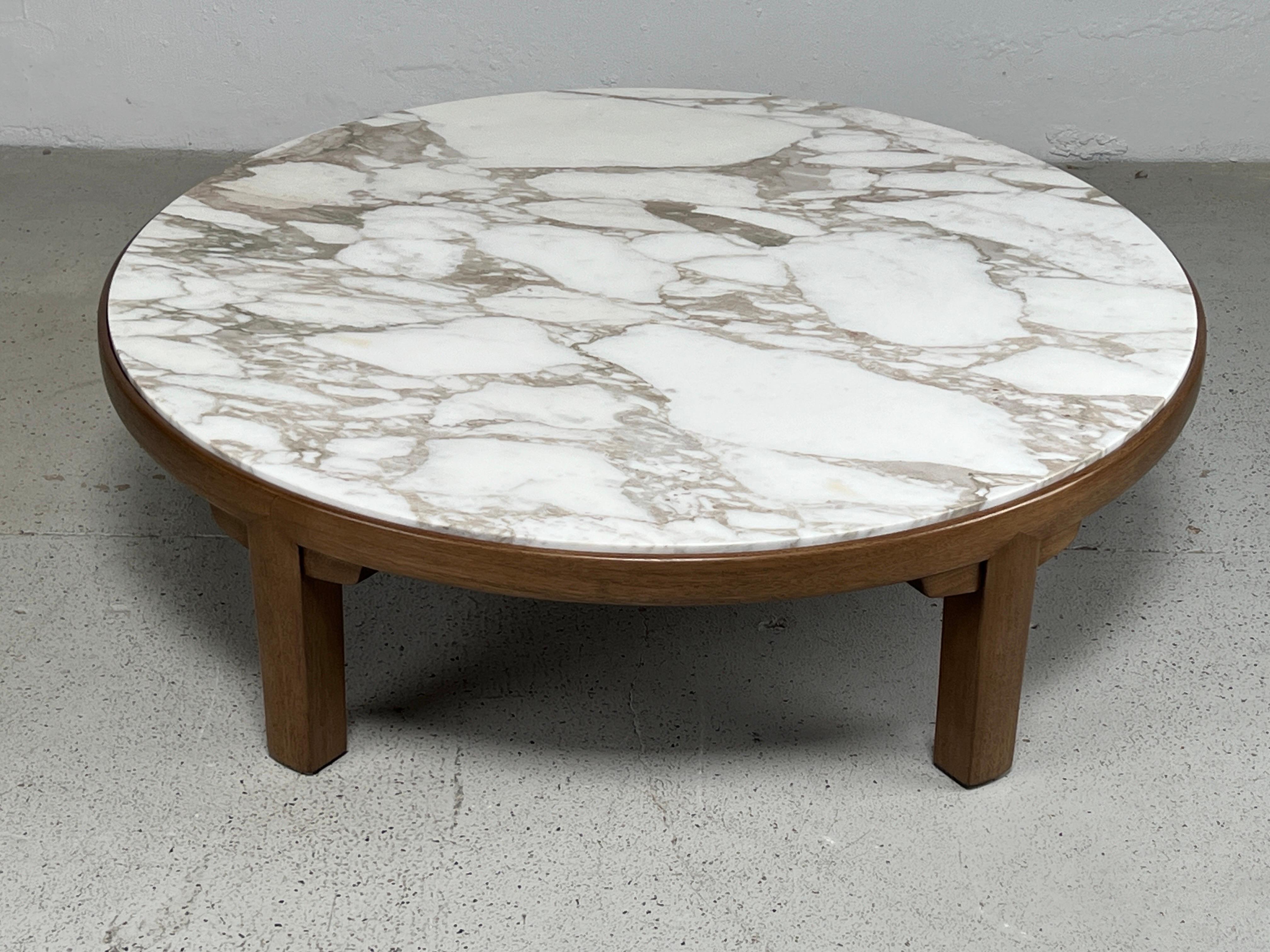Edward Wormley for Dunbar Mahogany Coffee Table with Marble Top 1