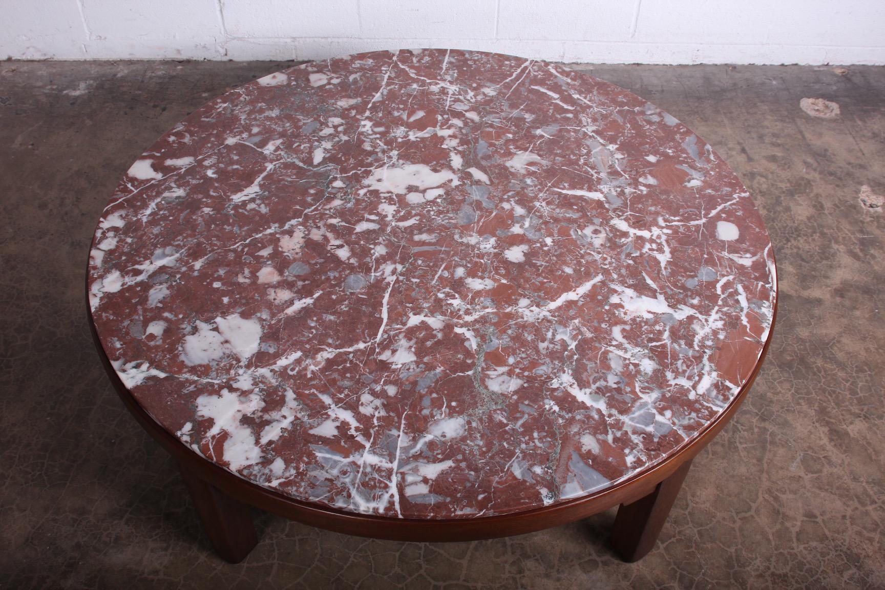 Edward Wormley for Dunbar Mahogany Coffee Table with Marble Top 3