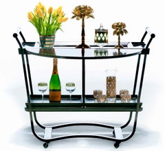 Carrito de bar de caoba Edward Wormley para Dunbar Modelo 4487, hacia 1950