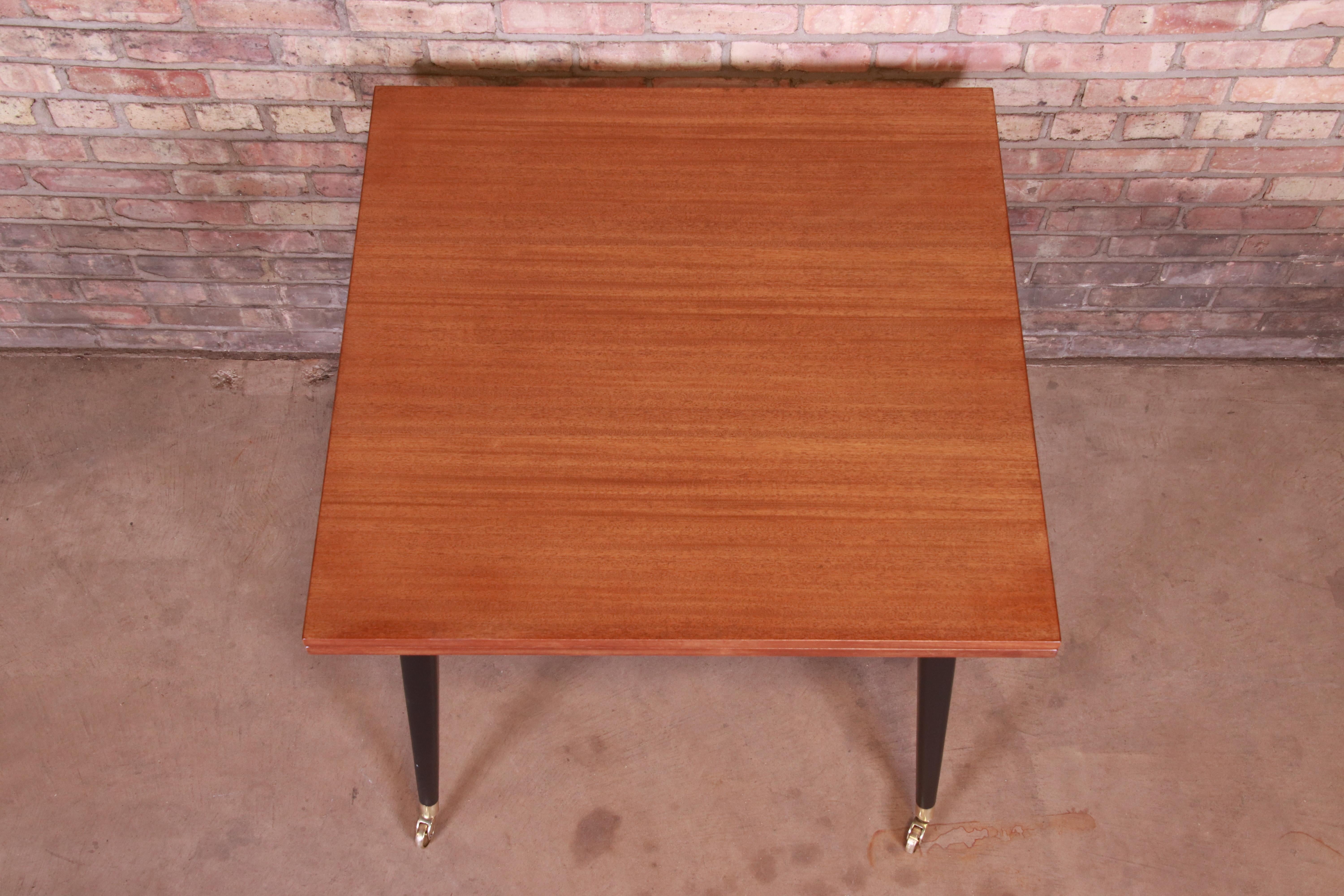 American Edward Wormley for Dunbar Mahogany Flip-Top Dining or Game Table, Newly Restored
