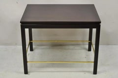Edward Wormley for Dunbar Mahogany Mid Century Modern Brass Stretcher Side Table