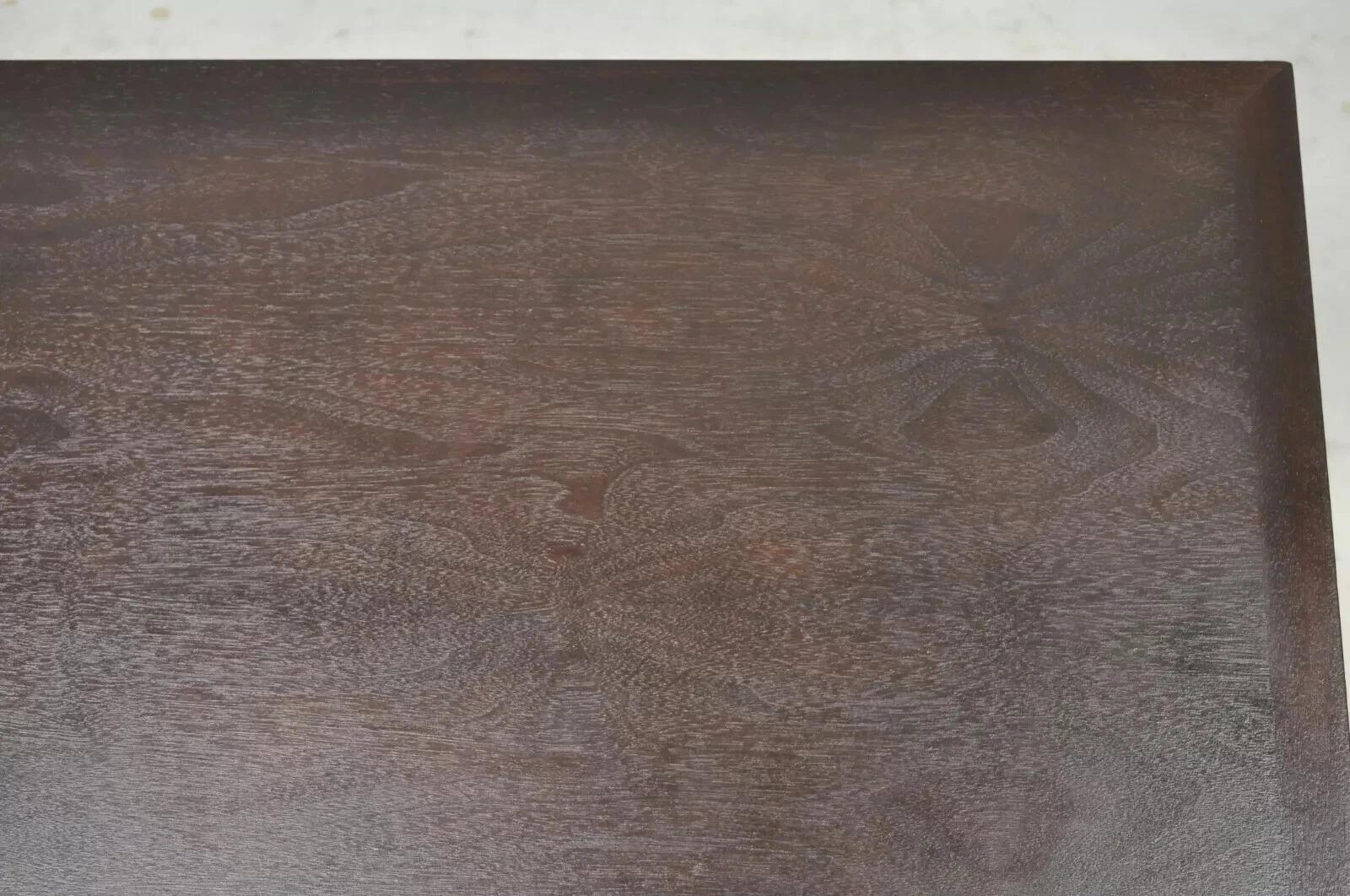 Edward Wormley for Dunbar Mahogany Mid Century Modern Brass Stretcher Side Table In Good Condition For Sale In Philadelphia, PA