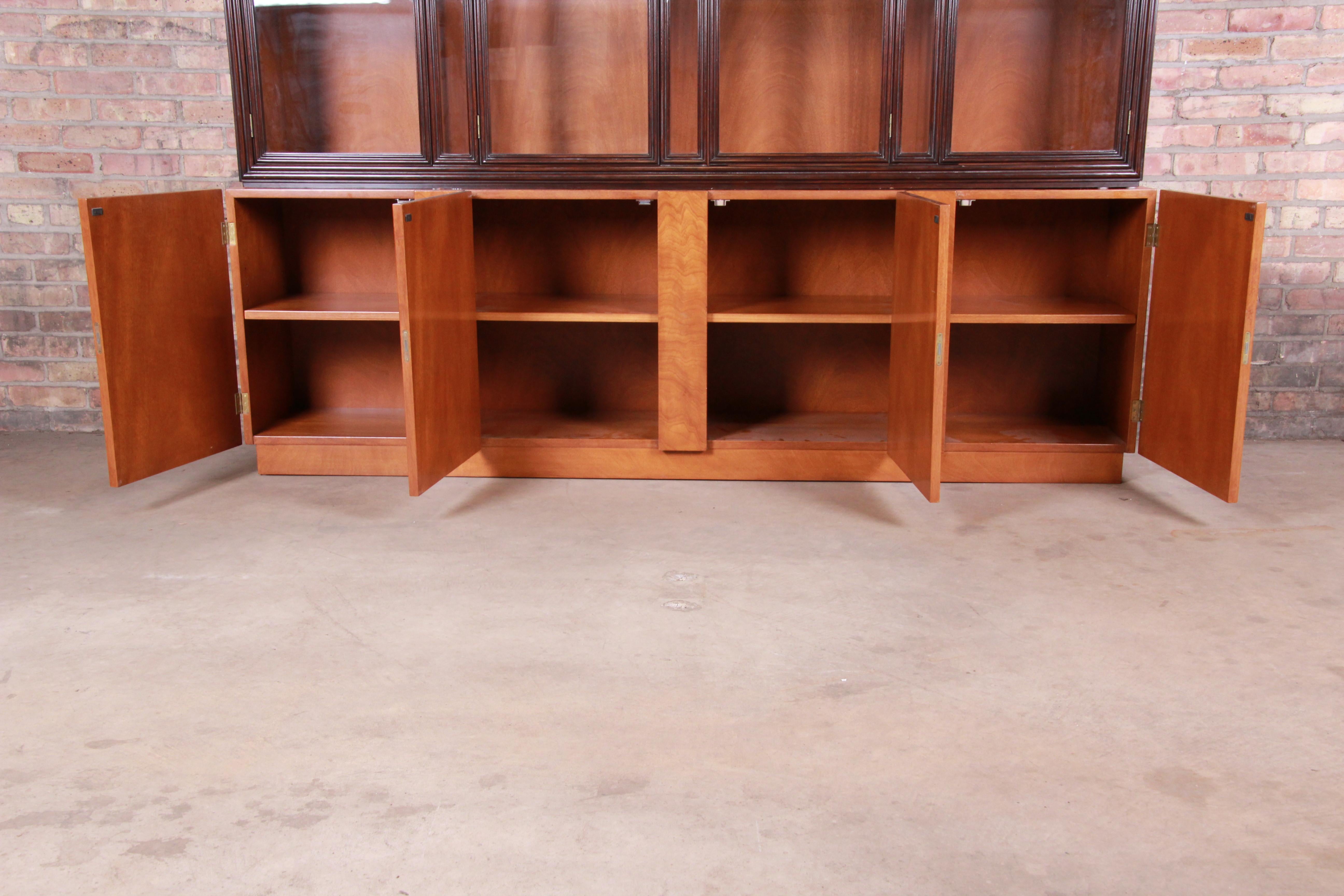 Edward Wormley for Dunbar Mahogany Superstructure Breakfront Cabinet or Bookcase 3