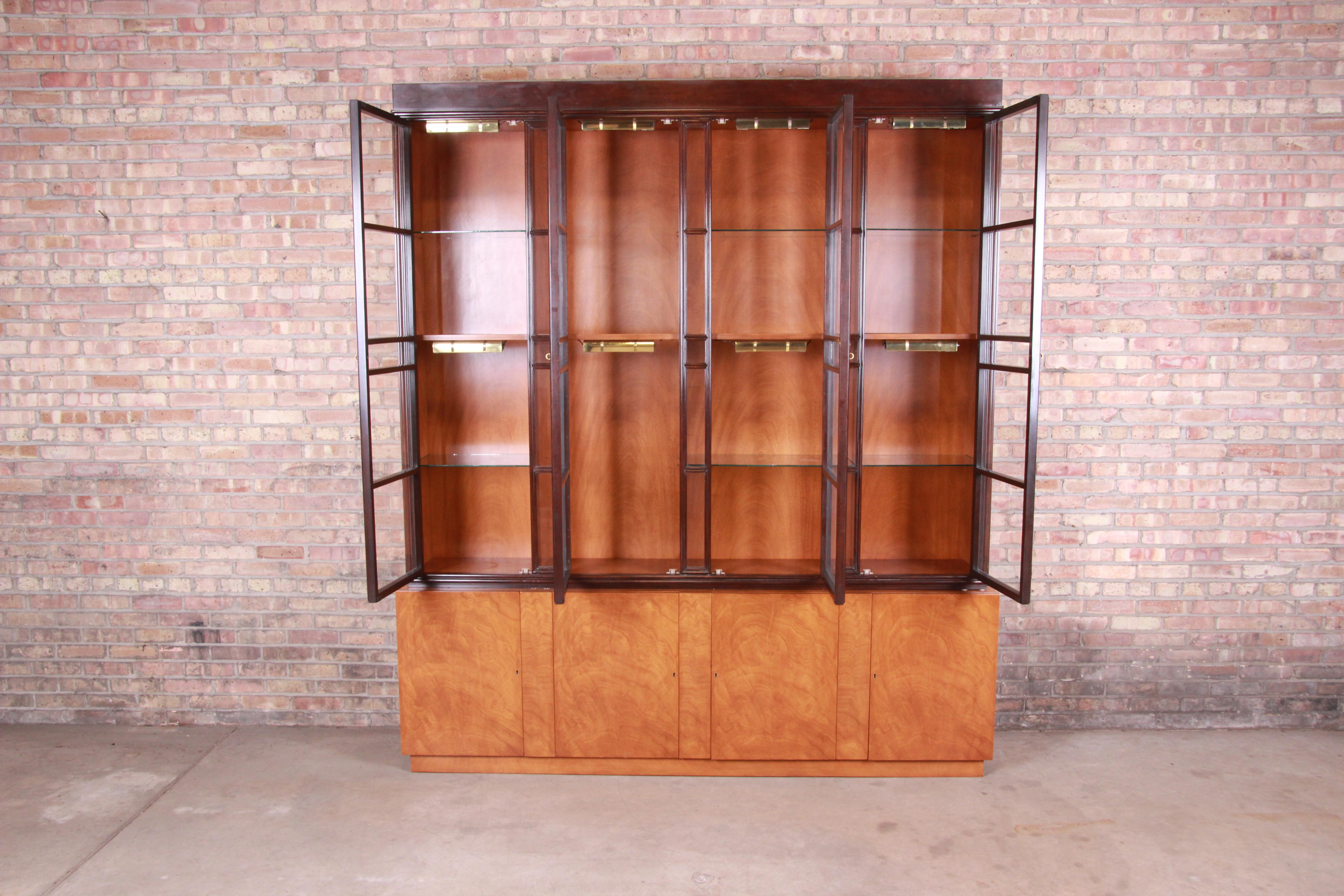 Edward Wormley for Dunbar Mahogany Superstructure Breakfront Cabinet or Bookcase 4