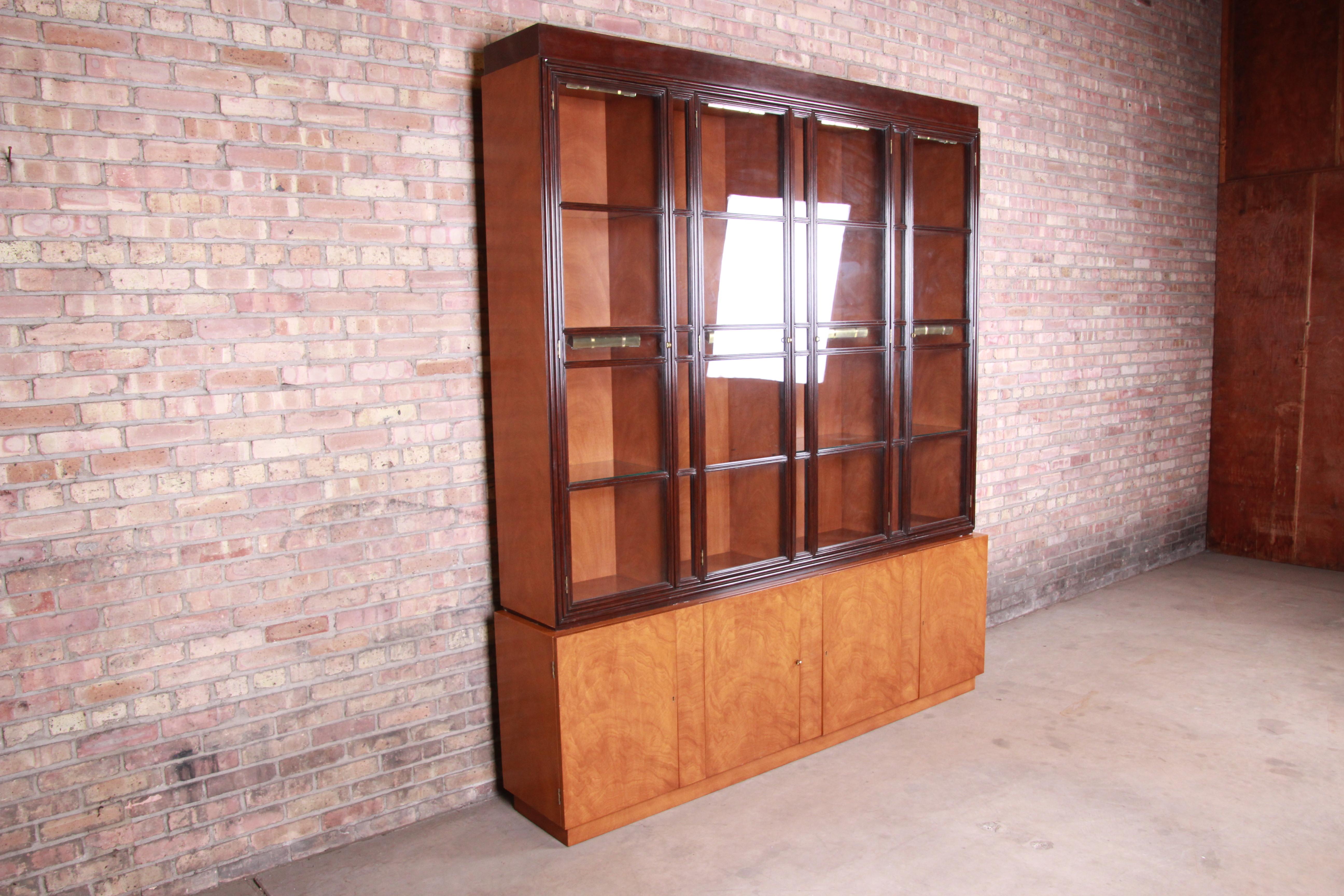 American Edward Wormley for Dunbar Mahogany Superstructure Breakfront Cabinet or Bookcase