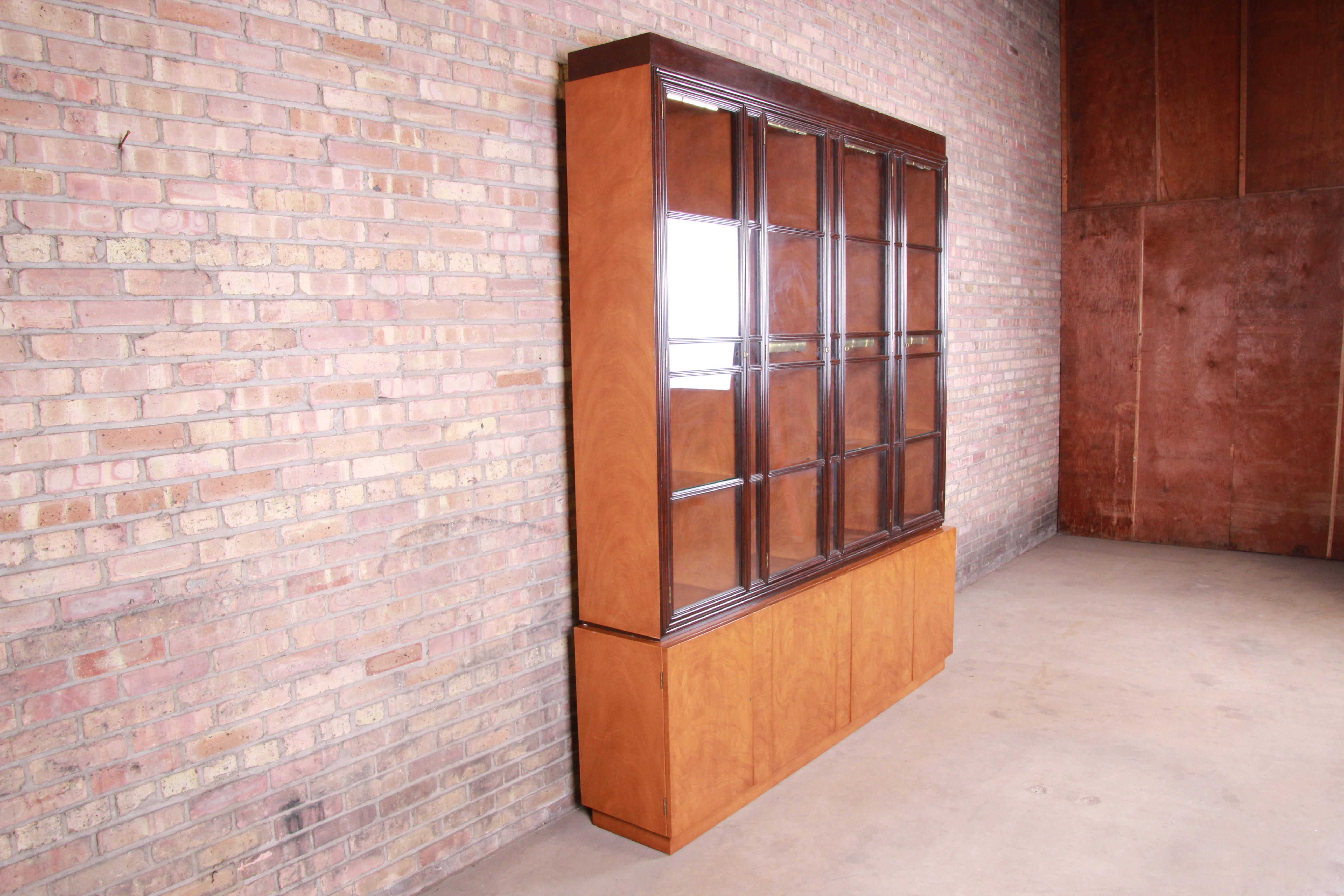 Edward Wormley for Dunbar Mahogany Superstructure Breakfront Cabinet or Bookcase In Good Condition In South Bend, IN