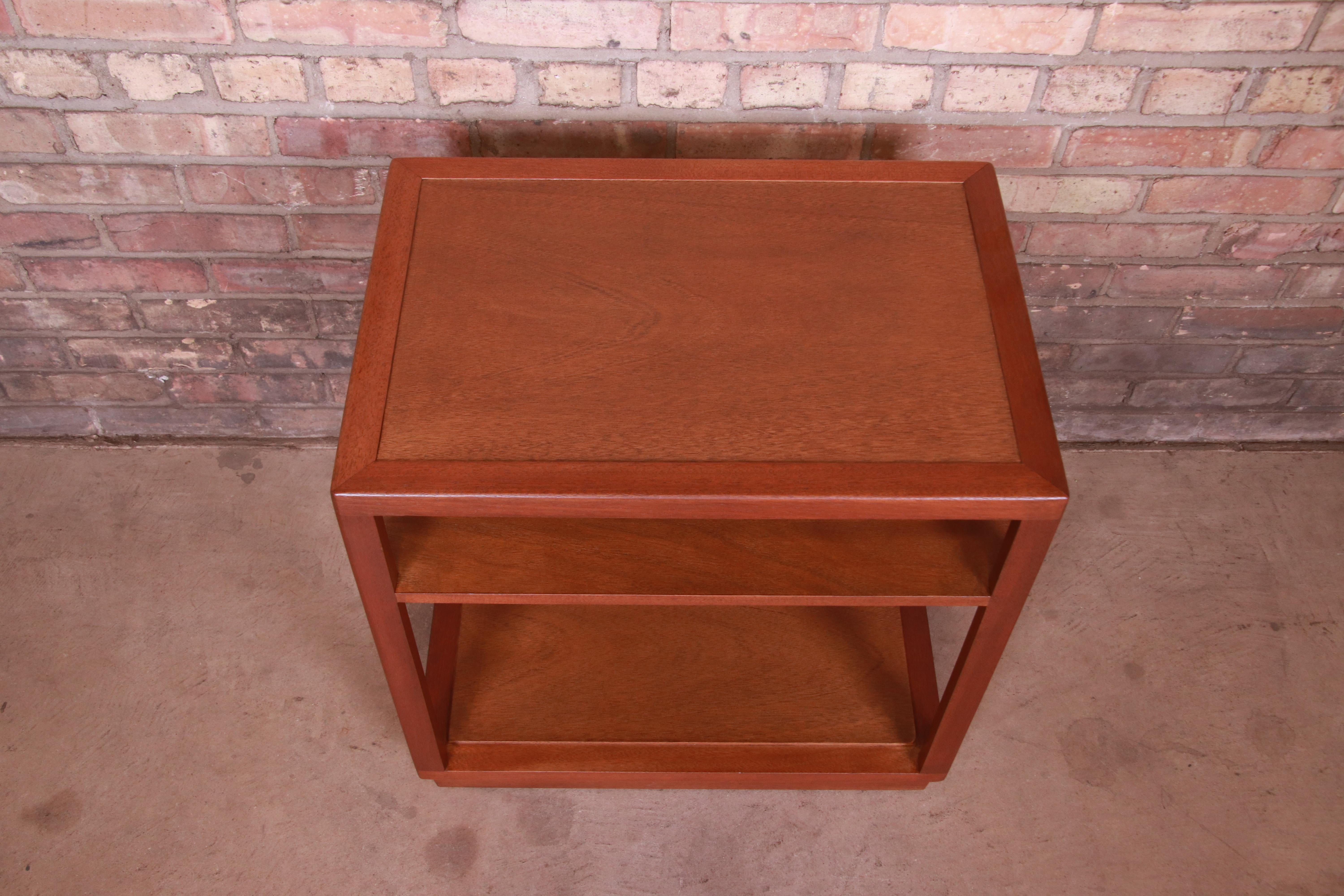 Edward Wormley for Dunbar Mahogany Three-Tier Occasional Side Table, Refinished 2