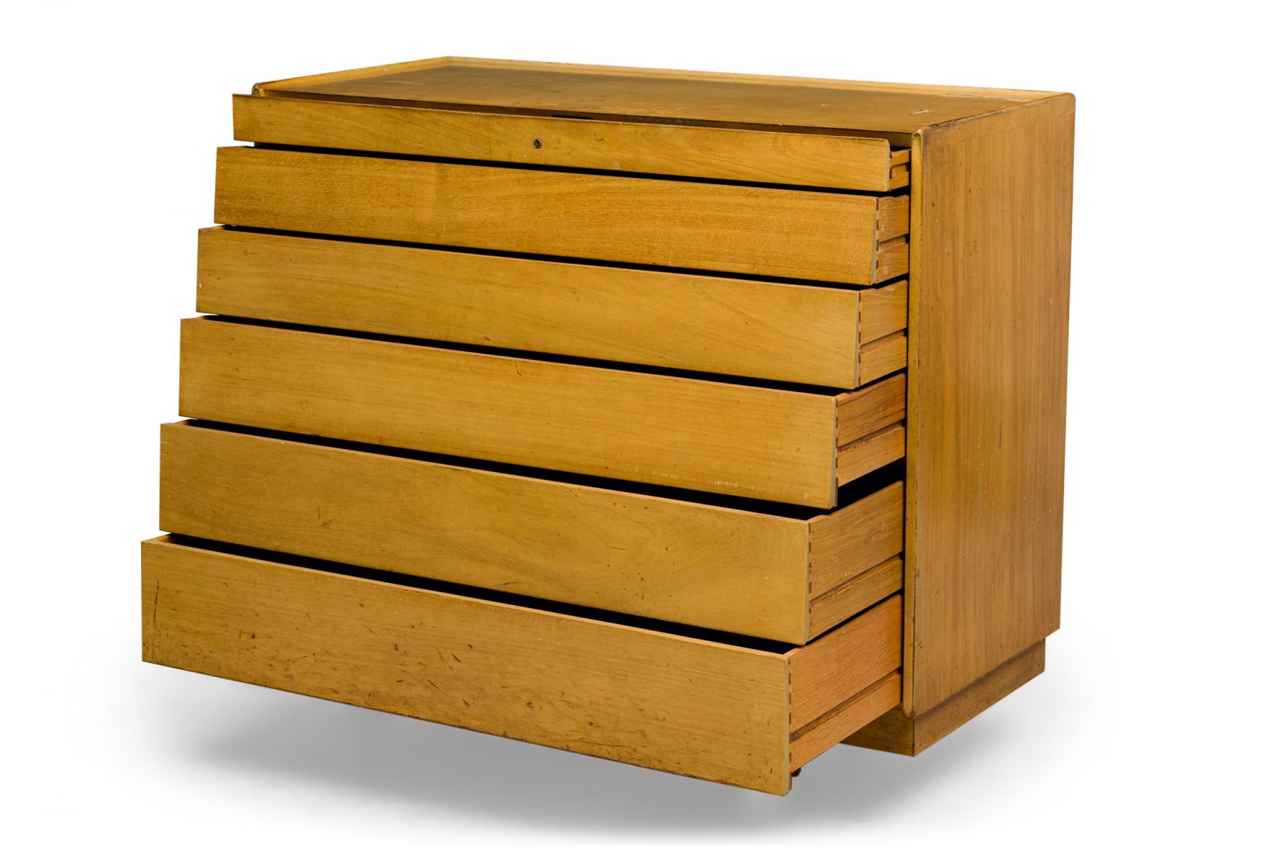 20th Century Edward Wormley for Dunbar Maple Louver Front Chest For Sale