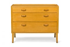 Edward Wormley für Dunbar Ahornholz-Kommode mit drei Schubladen und schräger Front