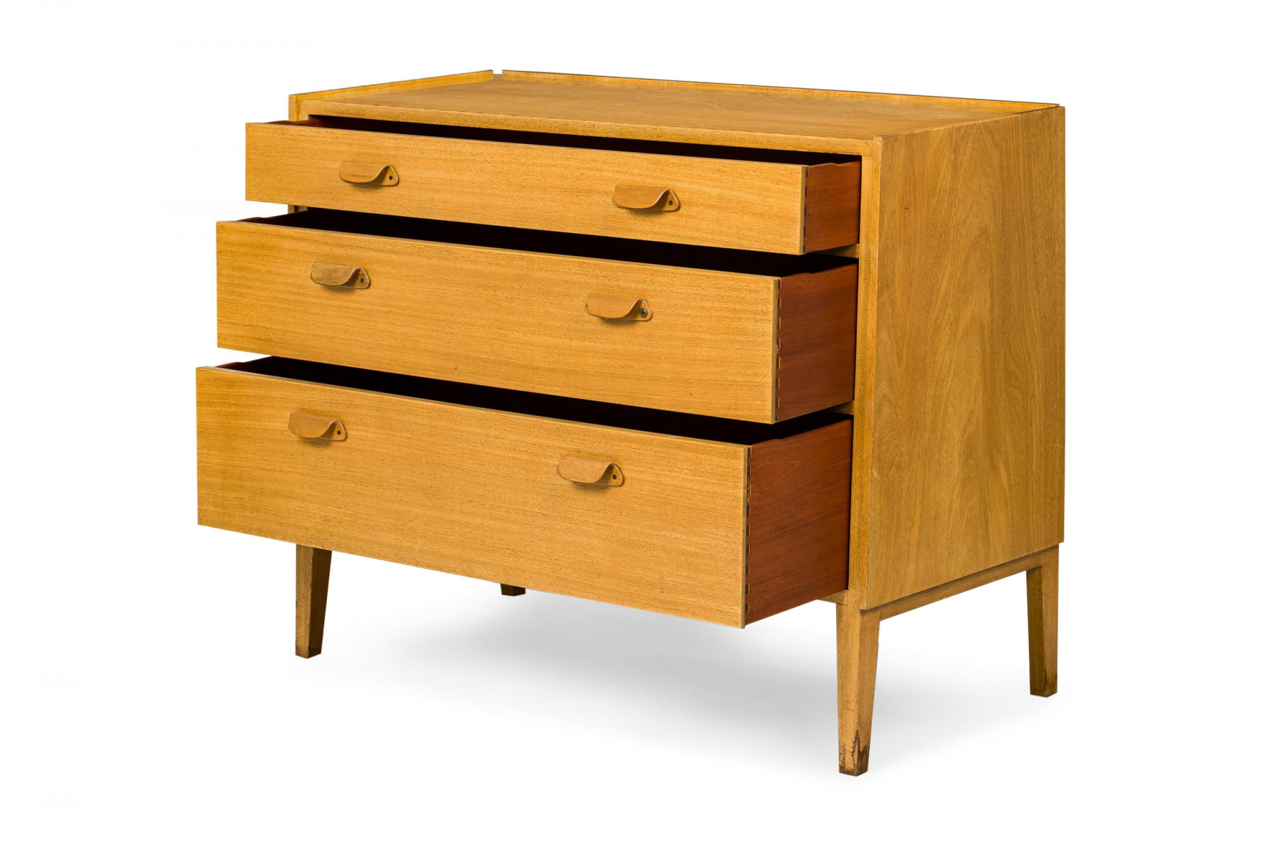 20th Century Edward Wormley for Dunbar Maple Three-Drawer Slant Front Chest For Sale