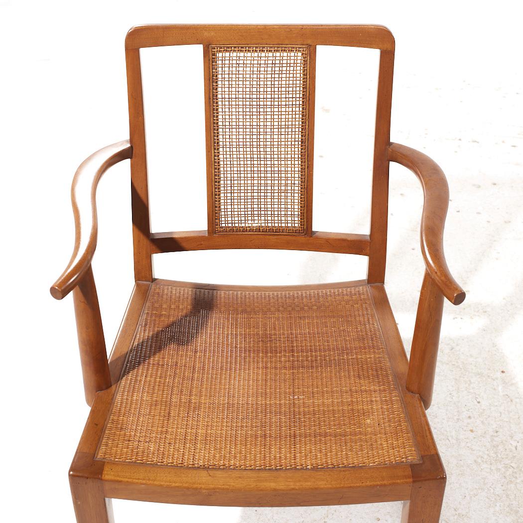 Edward Wormley per Dunbar Sedie da pranzo MCM in canna e mogano sbiancato - 6 in vendita 9