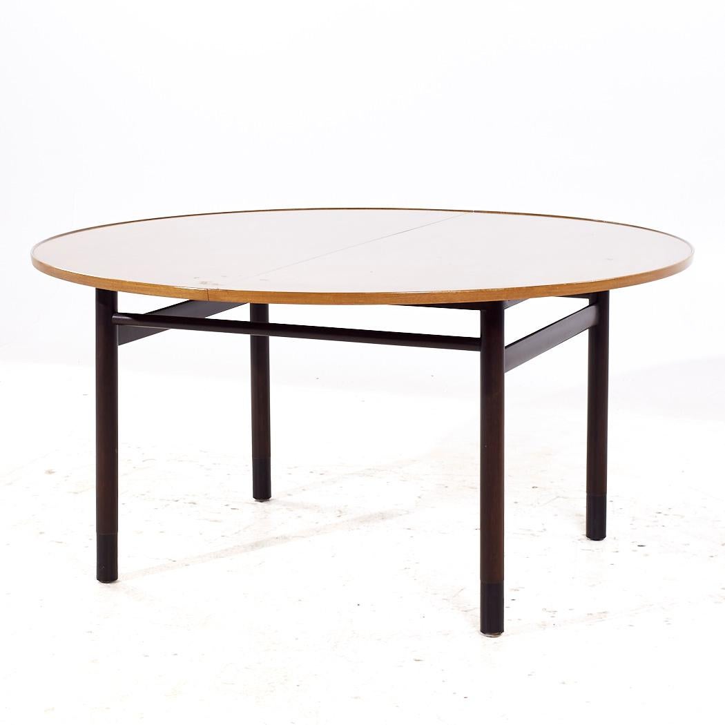 Mid-Century Modern Edward Wormley for Dunbar MCM Mahogany Expanding Dining Table with 1 Leaf For Sale