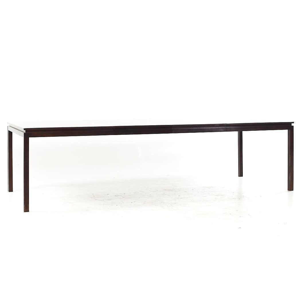 Edward Wormley for Dunbar MCM Rosewood and Ebonized Oak Expanding Dining Table For Sale 3