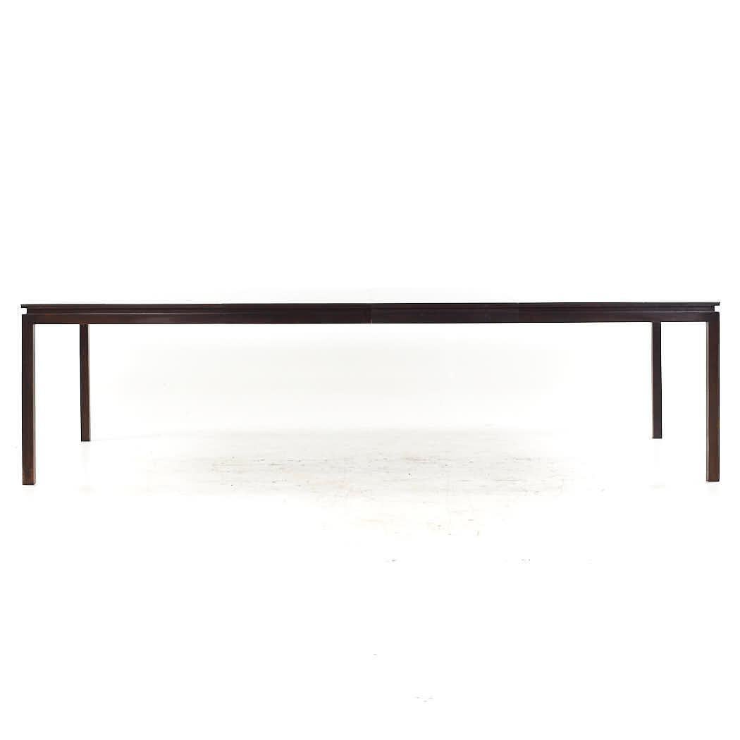 Edward Wormley for Dunbar MCM Rosewood and Ebonized Oak Expanding Dining Table For Sale 4