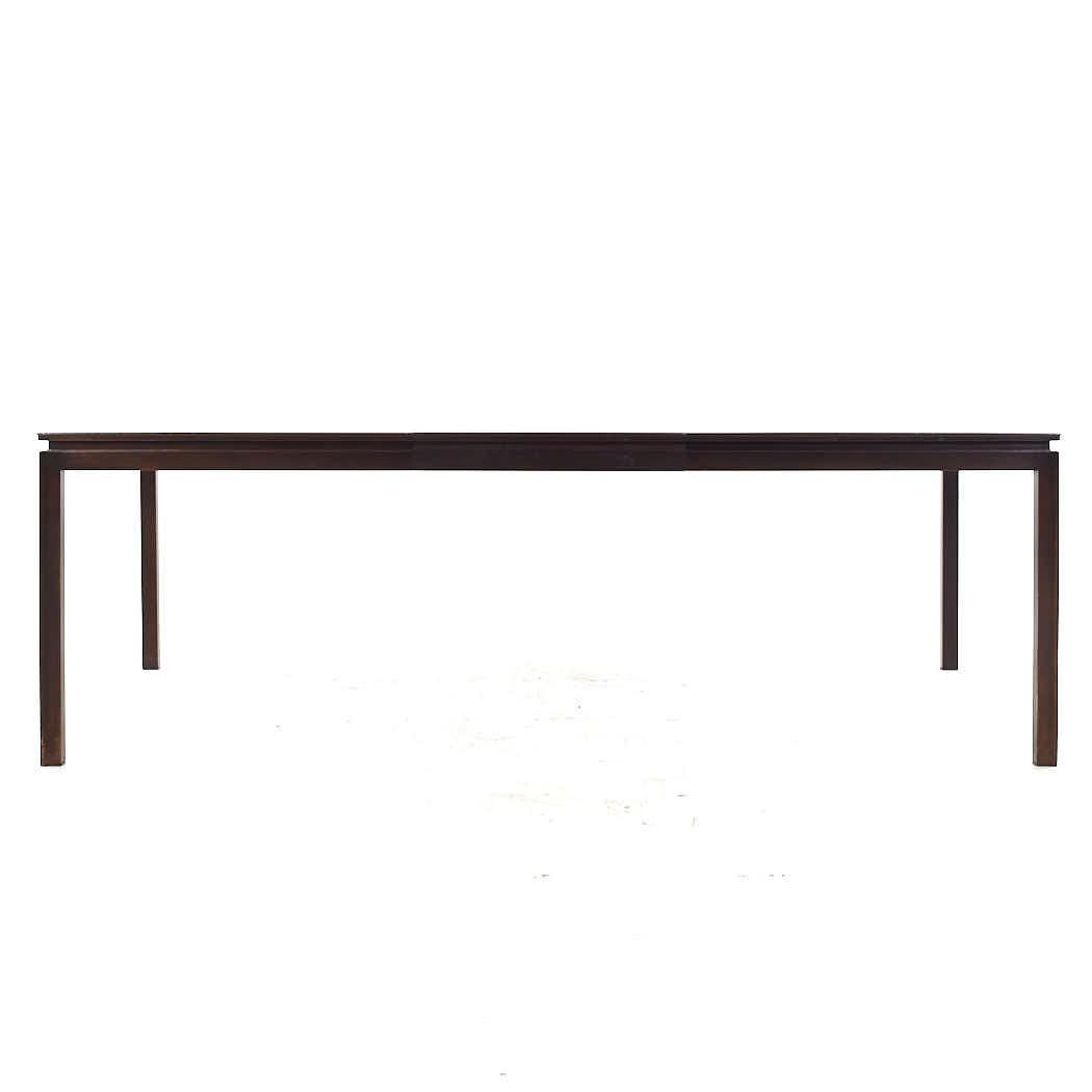 Edward Wormley for Dunbar MCM Rosewood and Ebonized Oak Expanding Dining Table For Sale 1