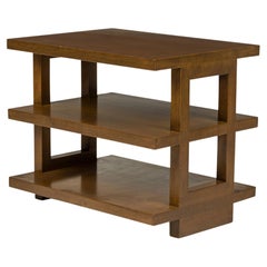 Vintage Edward Wormley for Dunbar Medium Brown Wooden Three Tier End / Side Table