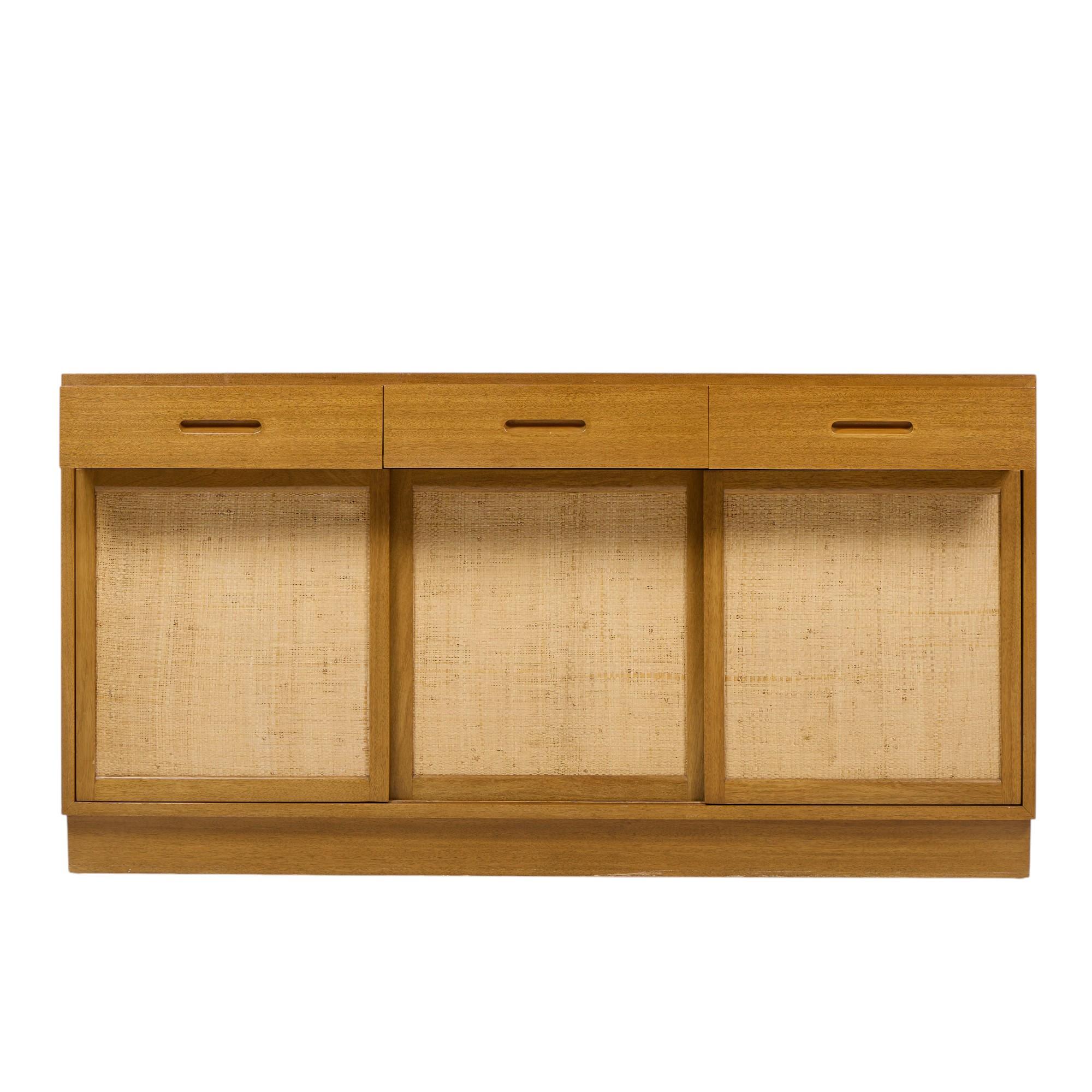 Credenza de caoba blanqueada Edward Wormley para Dunbar Mid Century siglo XX en venta