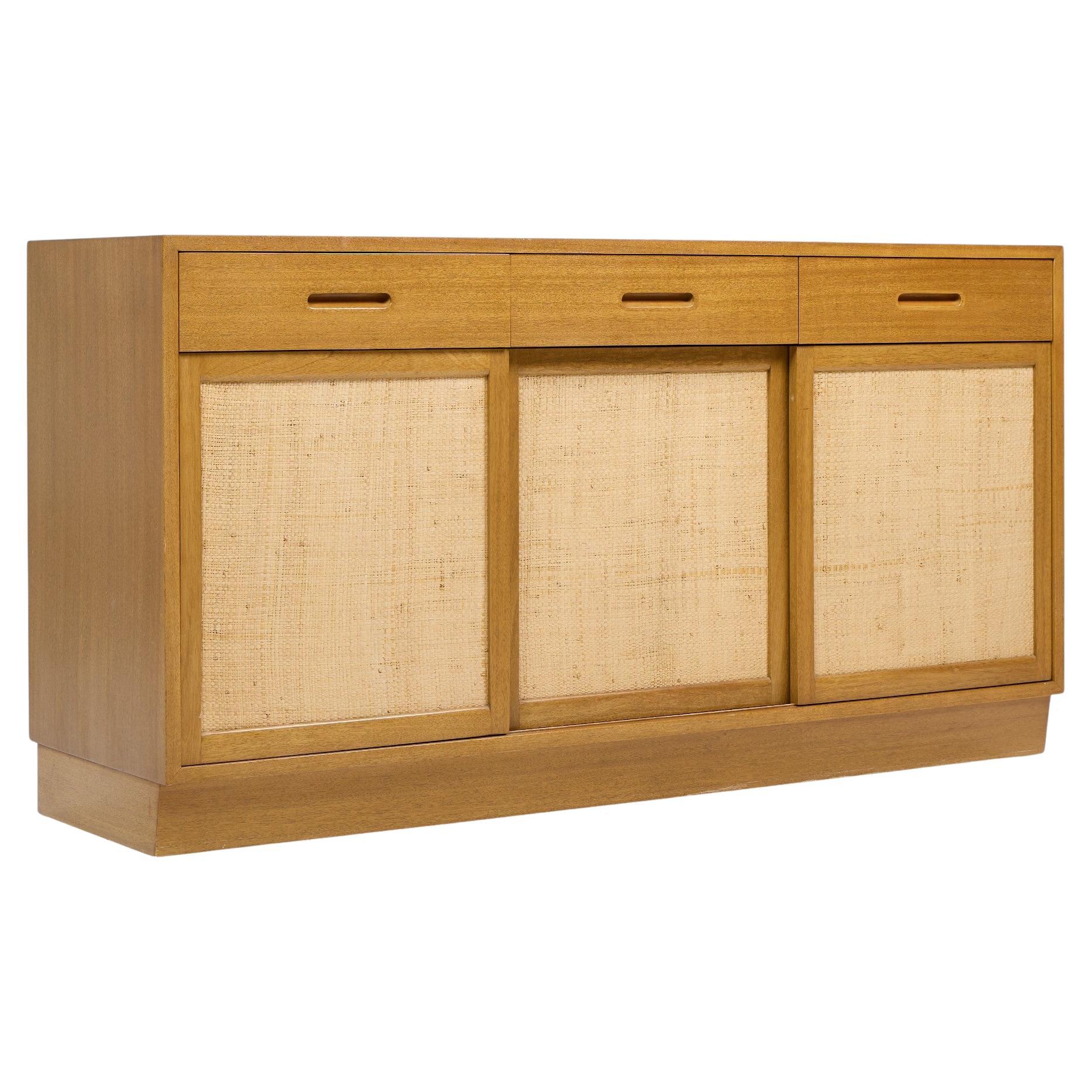 Credenza de caoba blanqueada Edward Wormley para Dunbar Mid Century