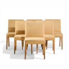 Edward Wormley for Dunbar Mid Century Bleached Mahogany Dining Chairs - Set of 6