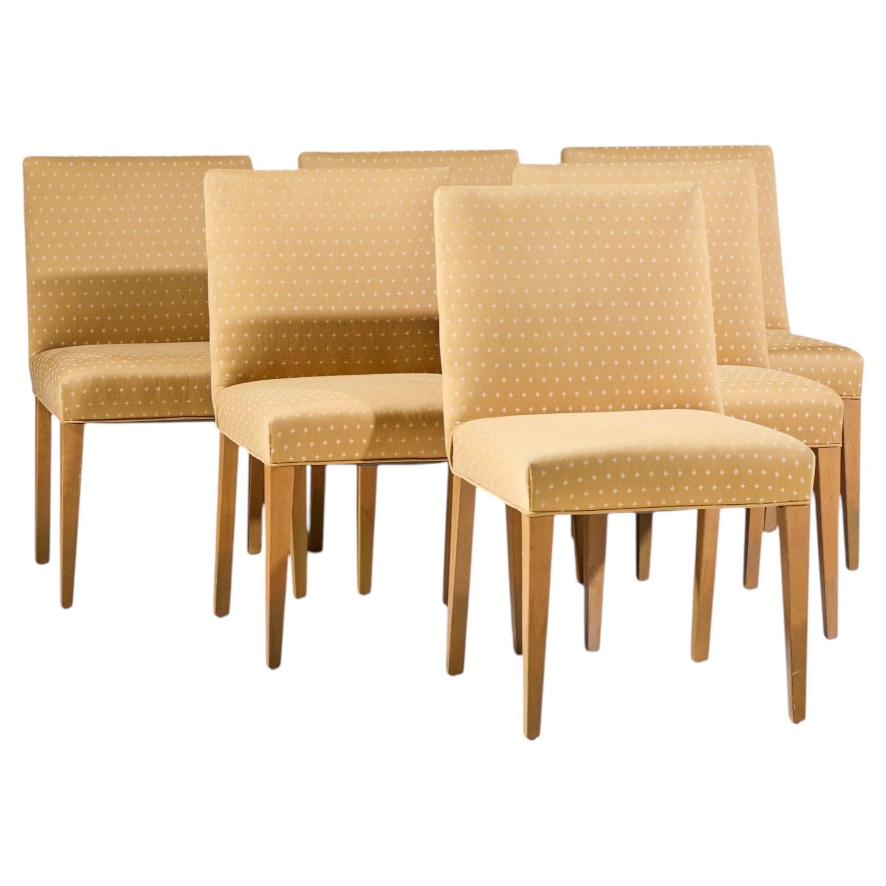 Edward Wormley for Dunbar Mid Century Bleached Mahogany Dining Chairs - Set of 6