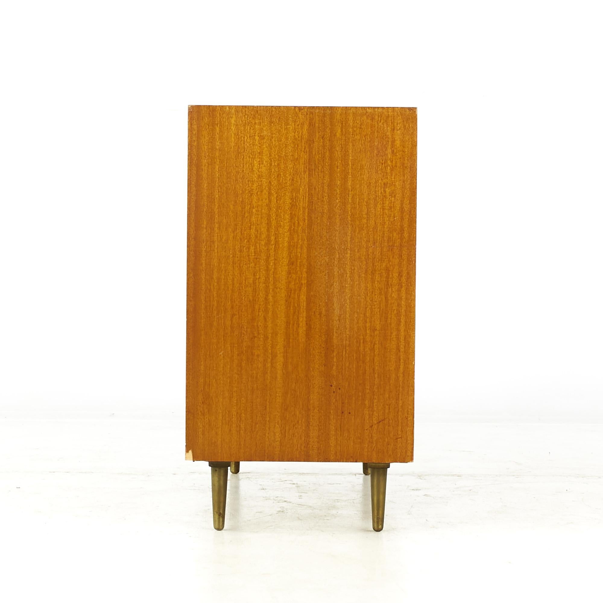 American Edward Wormley for Dunbar Mid Century Bleached Mahogany Sliding Door Credenza For Sale