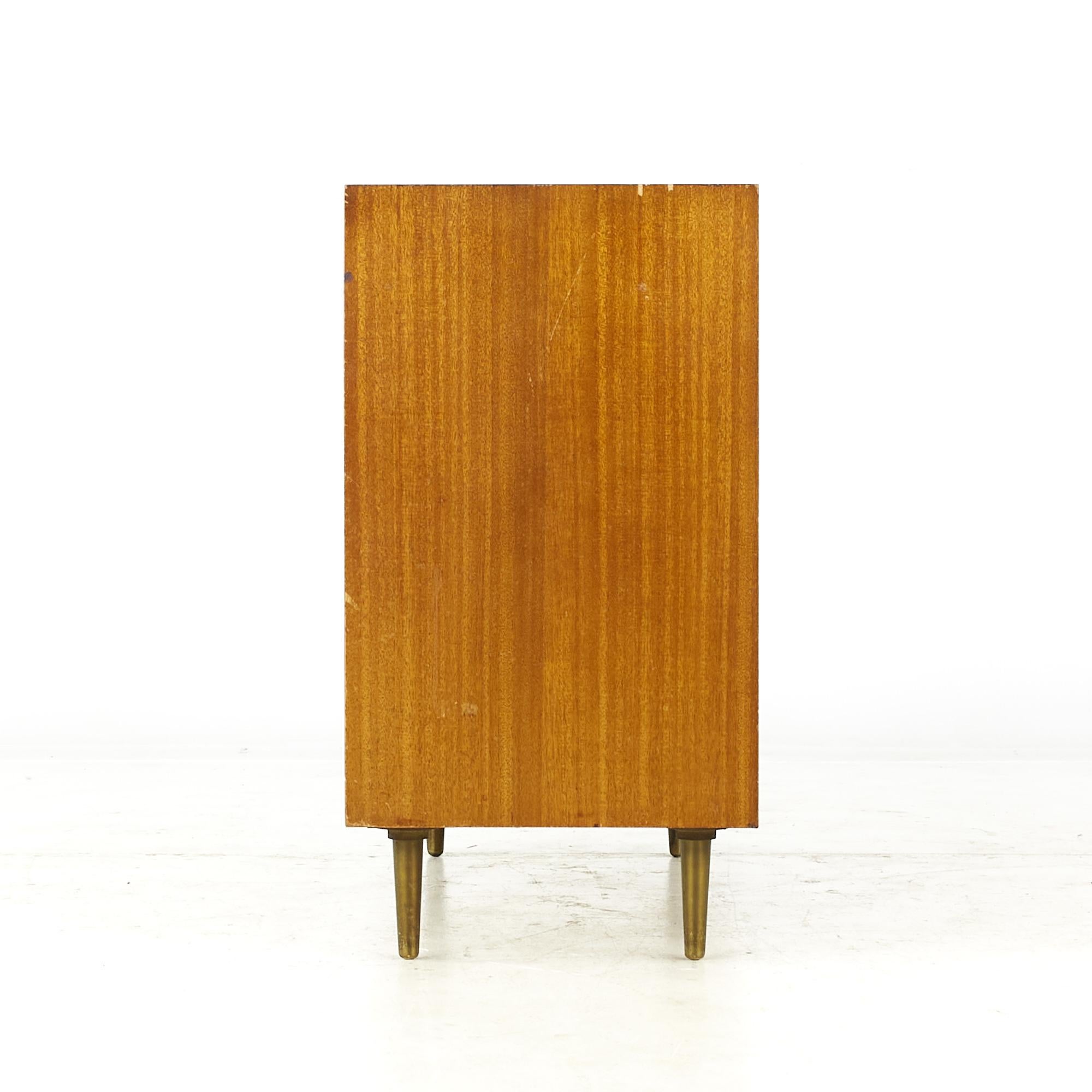 Late 20th Century Edward Wormley for Dunbar Mid Century Bleached Mahogany Sliding Door Credenza For Sale