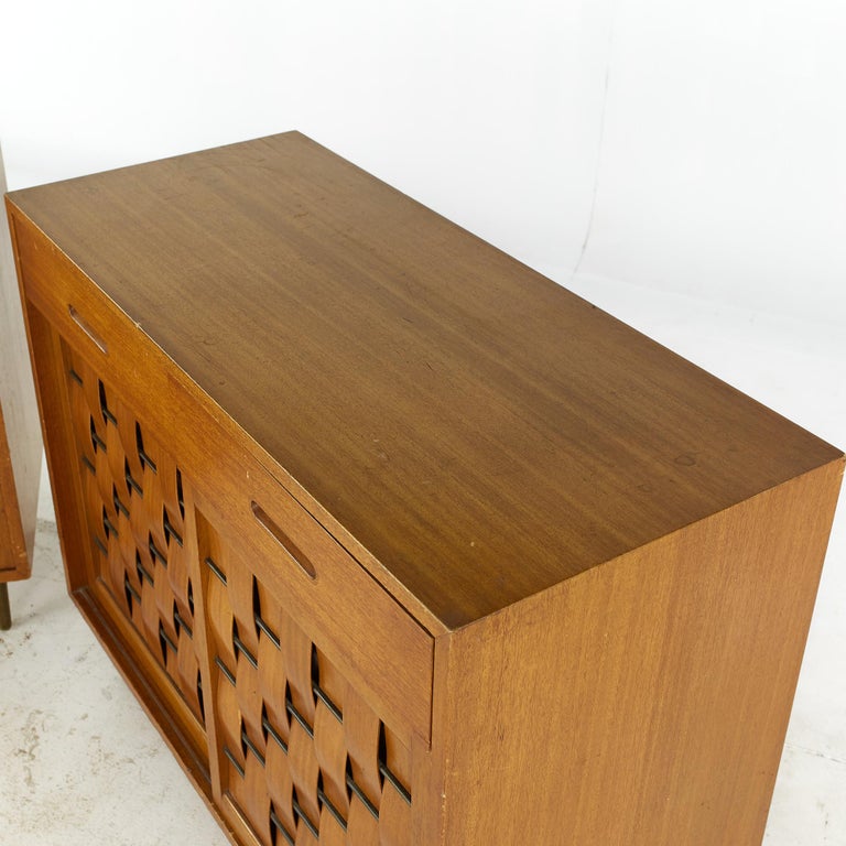 Edward Wormley for Dunbar Mid Century Bleached Mahogany Sliding Door