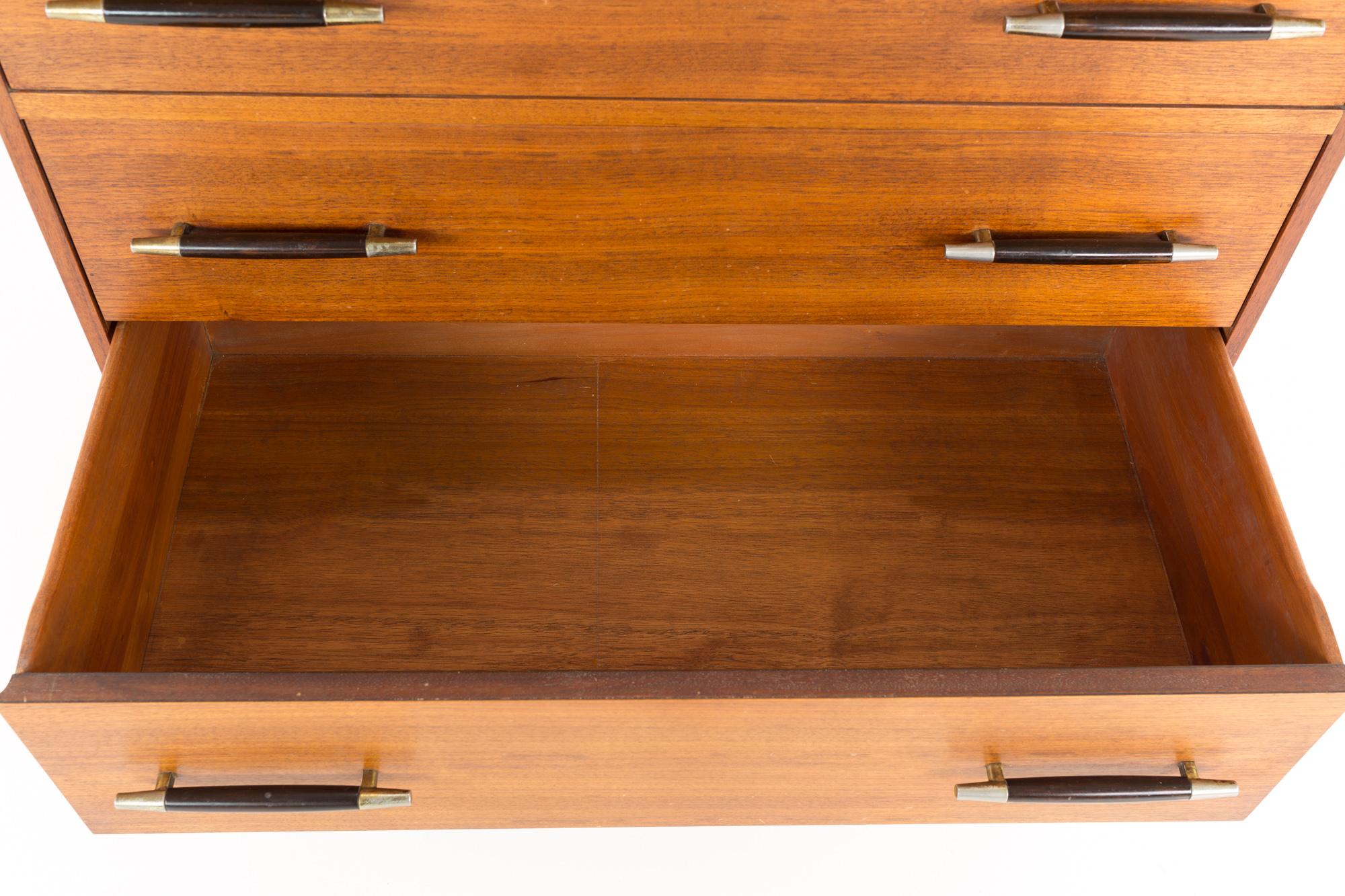 Edward Wormley for Dunbar Midcentury Brass and Walnut 4-Drawer Lowboy Dresser 3