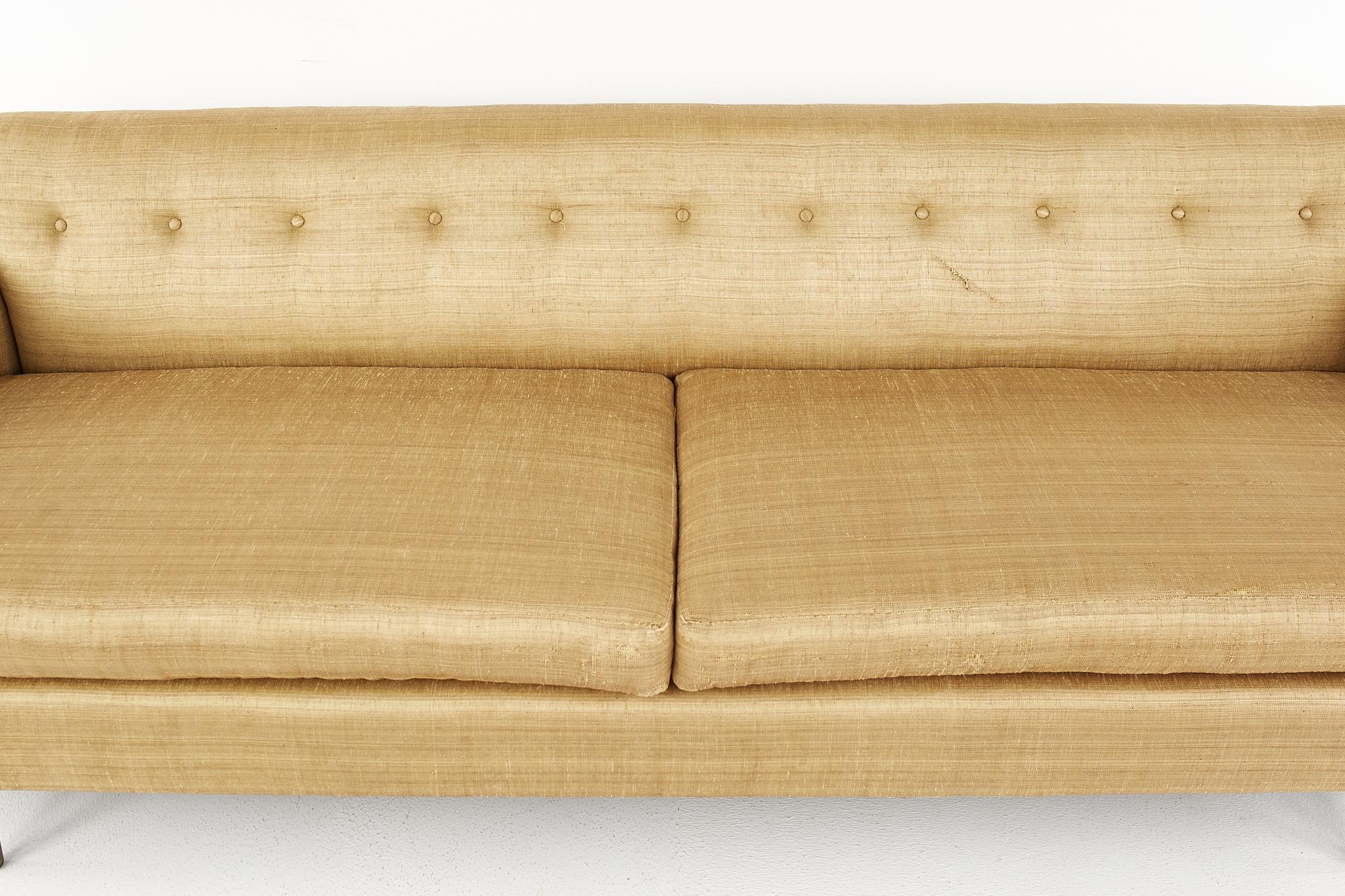 Edward Wormley for Dunbar Mid Century Brass Leg Sofa 1