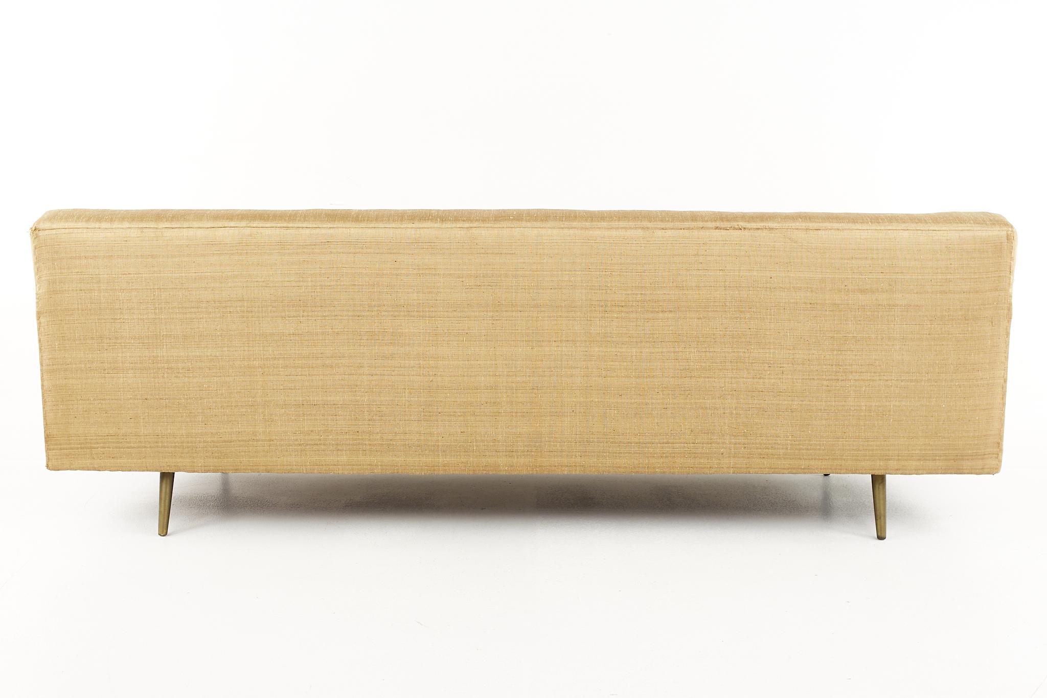 Edward Wormley for Dunbar Mid Century Brass Leg Sofa 3