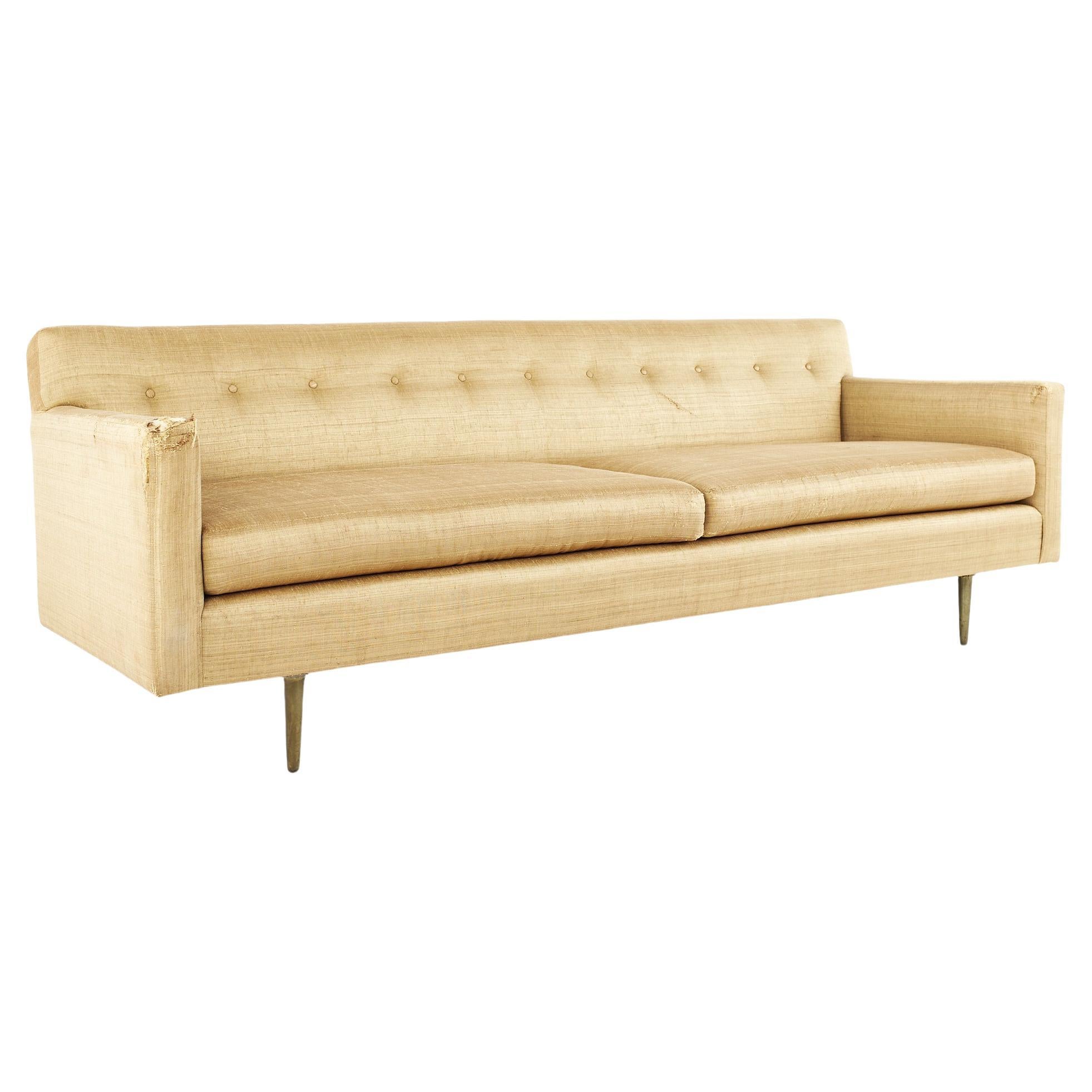 Edward Wormley for Dunbar Mid Century Brass Leg Sofa