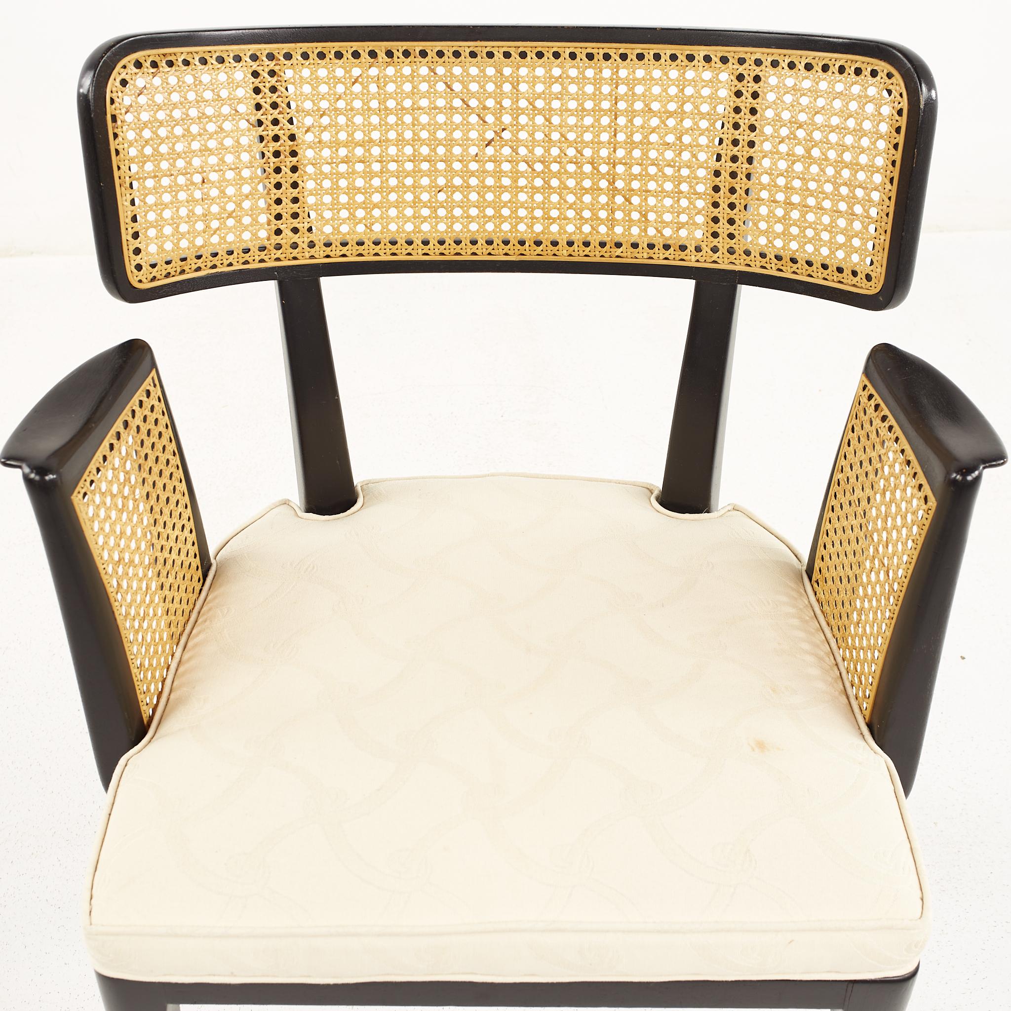 Edward Wormley für Dunbar Esszimmerstühle mit Rohrrückenlehne aus der Mitte des Jahrhunderts – 6er-Set im Angebot 3