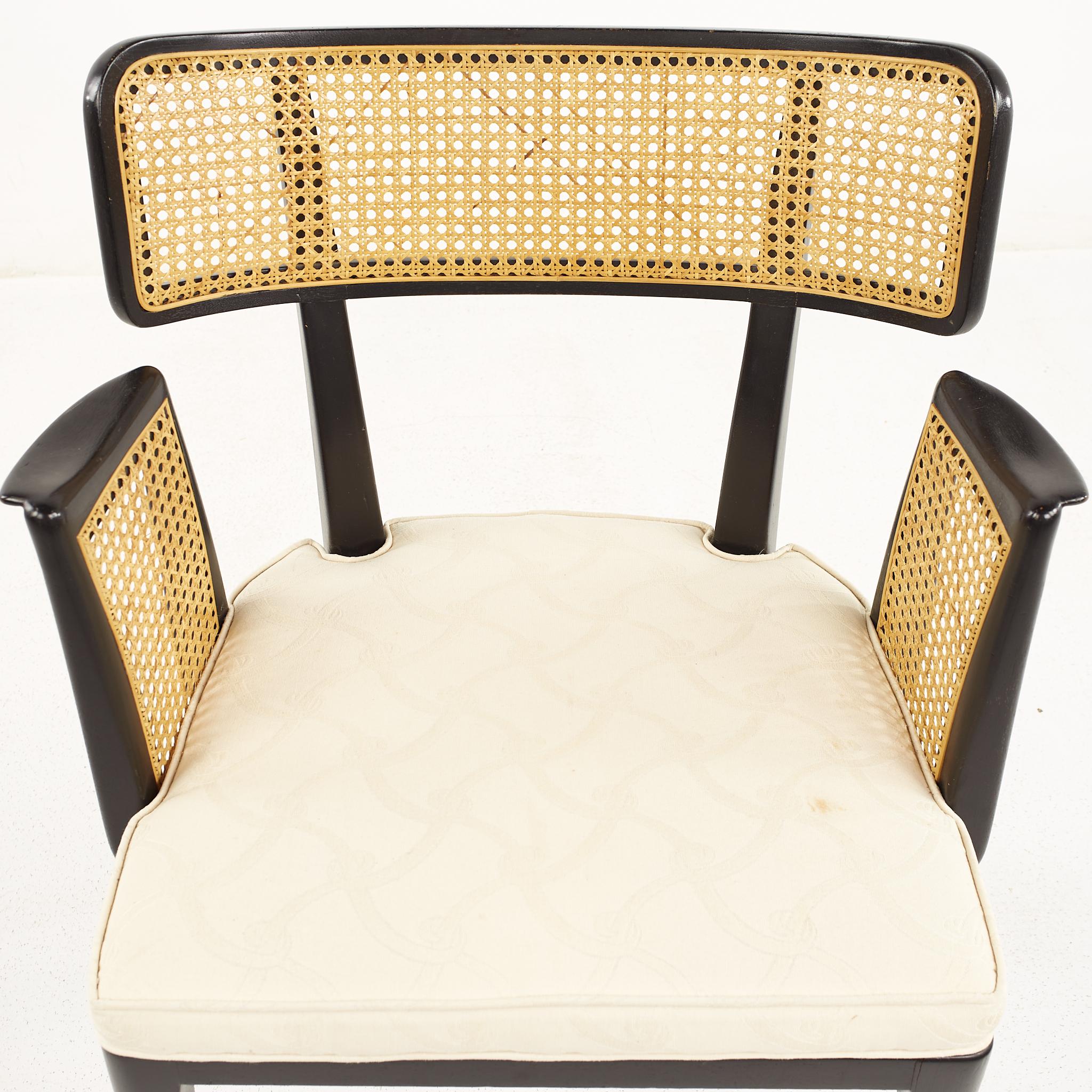 Edward Wormley for Dunbar Mid Century Cane Back Dining Chairs - Set of 6 3