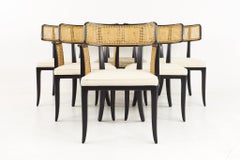 Edward Wormley for Dunbar Mid Century Cane Back Dining Chairs, Set of 6