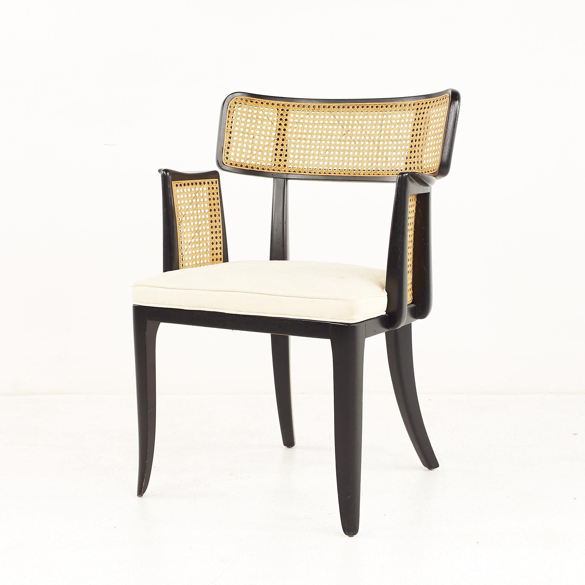 Late 20th Century Edward Wormley for Dunbar Mid Century Cane Back Dining Chairs - Set of 6 For Sale