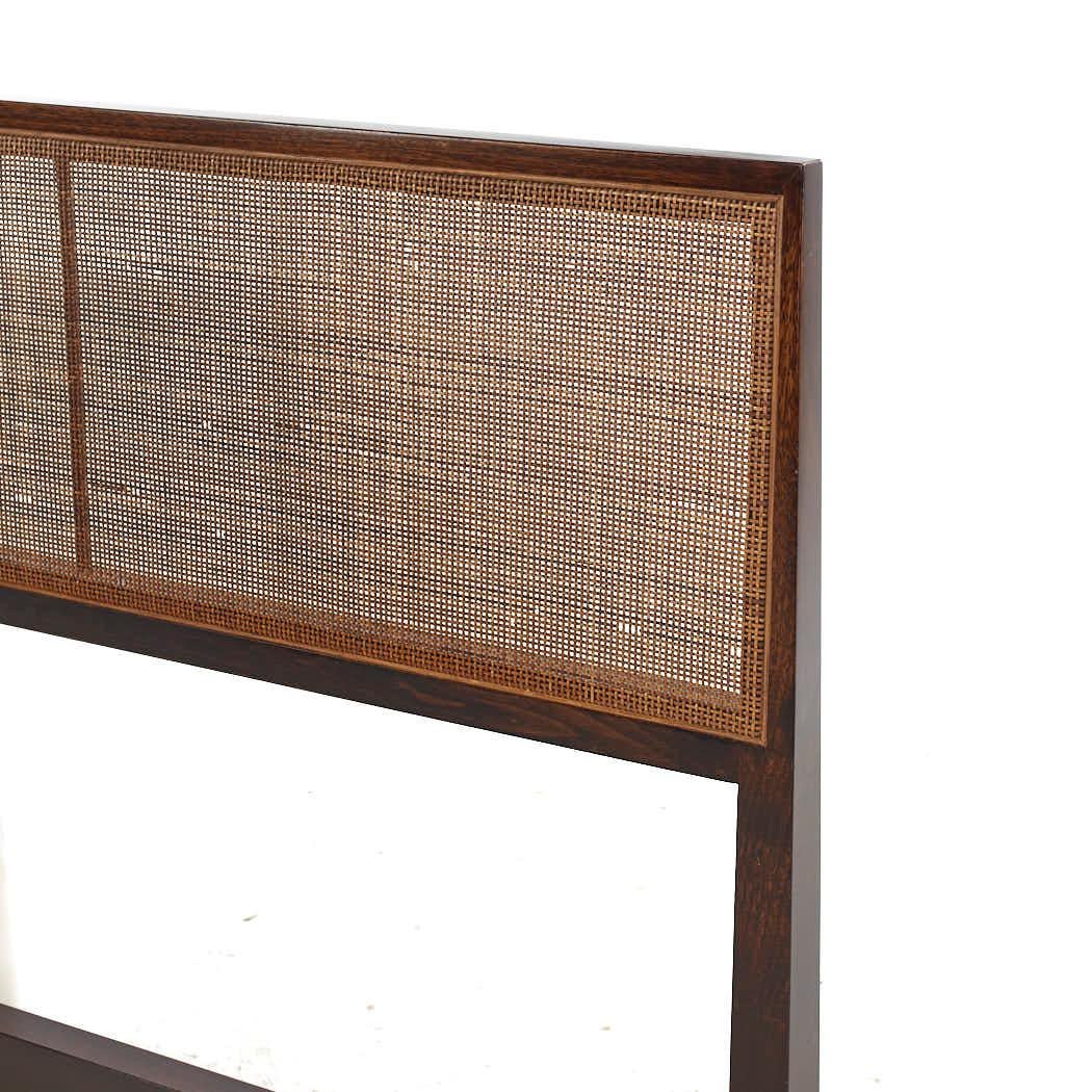 Edward Wormley for Dunbar Mid Century Cane King Headboard In Good Condition For Sale In Countryside, IL