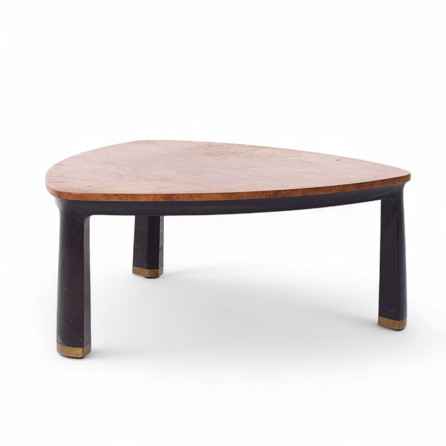 Mid-Century Modern Edward Wormley for Dunbar Mid Century Carpathian Elm Burlwood Coffee Table For Sale