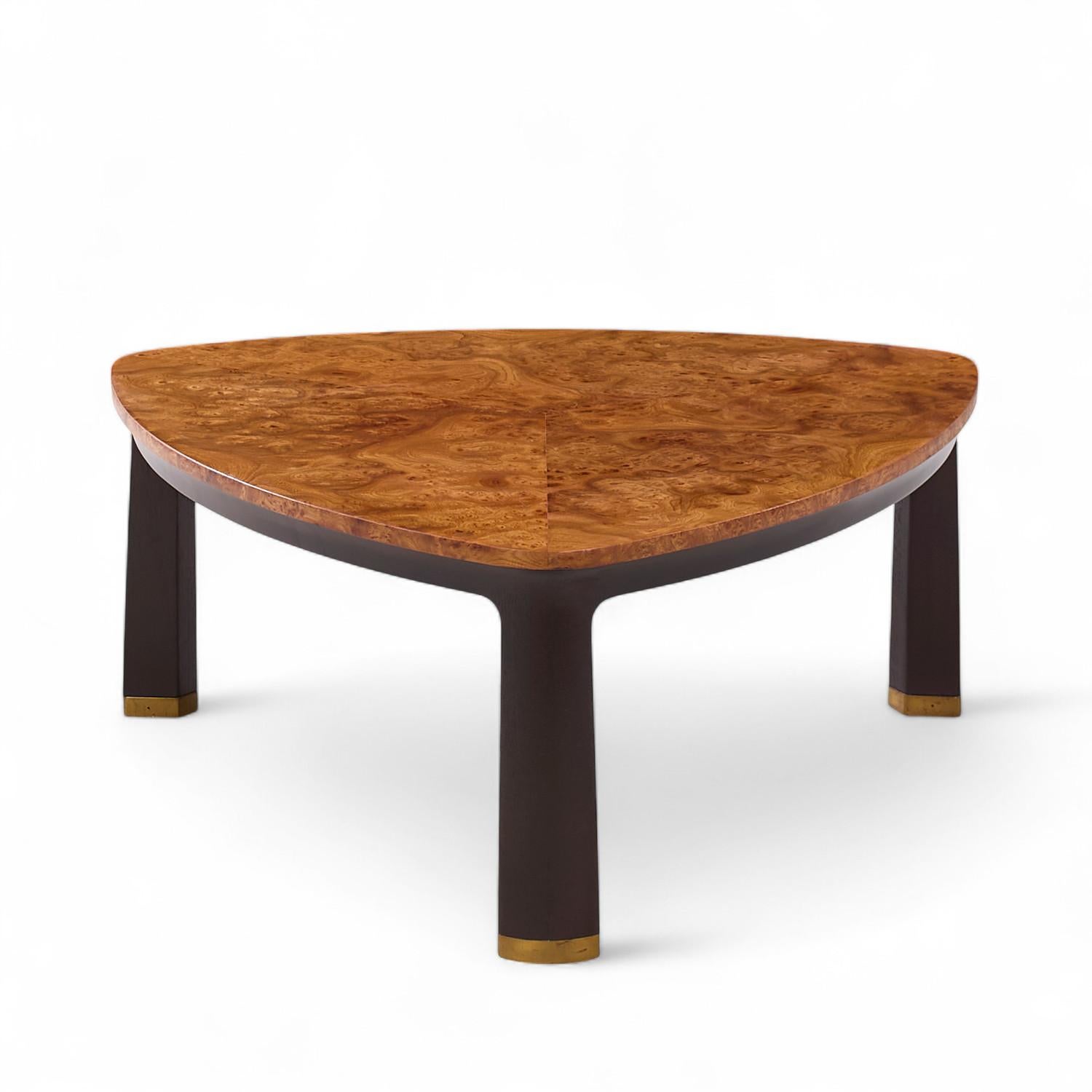 Mid-Century Modern Edward Wormley for Dunbar Mid Century Carpathian Elm Burlwood Coffee Table For Sale