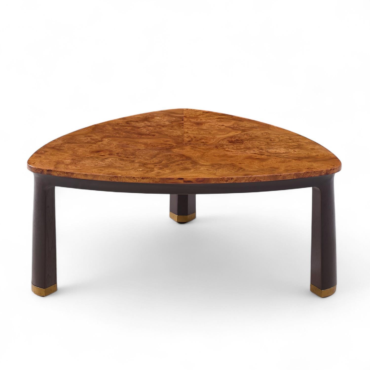 20th Century Edward Wormley for Dunbar Mid Century Carpathian Elm Burlwood Coffee Table For Sale