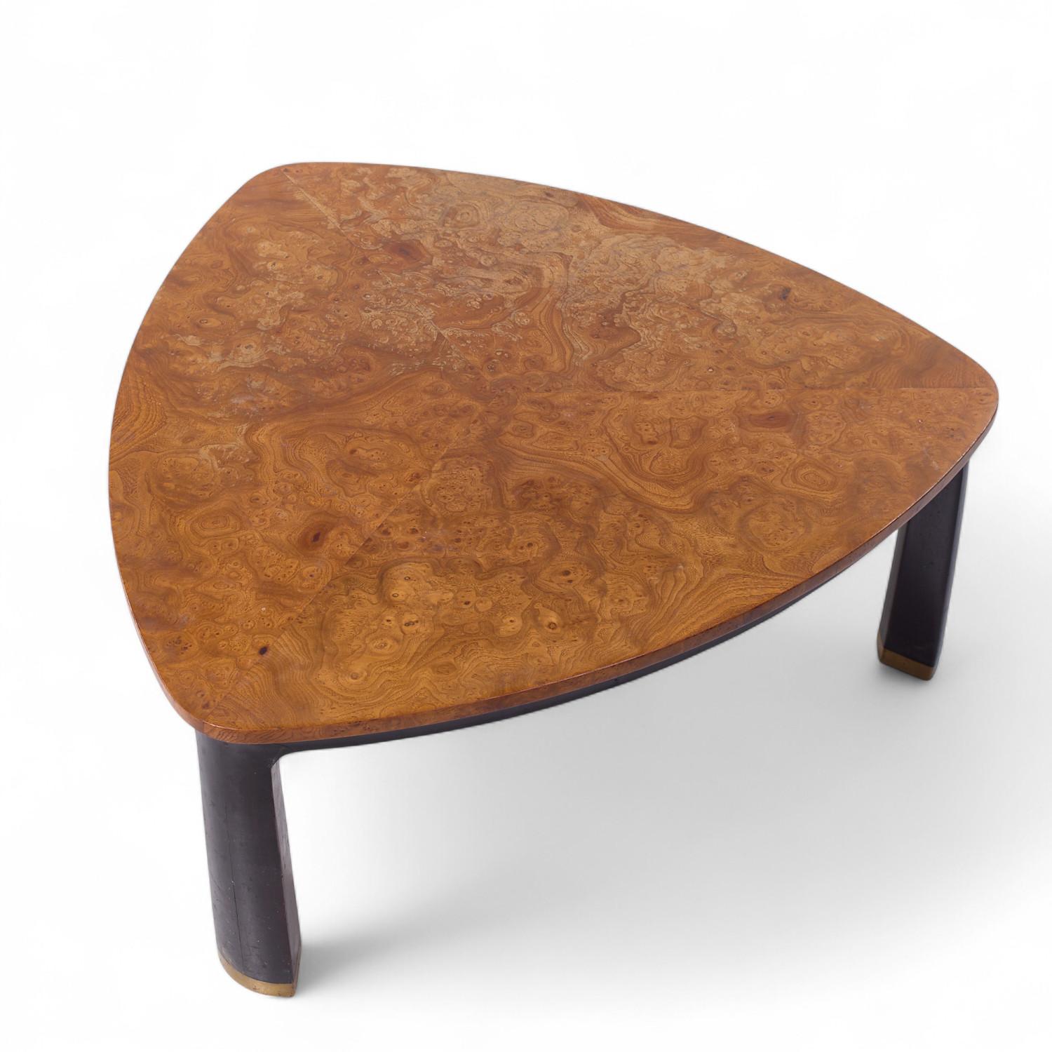 Edward Wormley for Dunbar Mid Century Carpathian Elm Burlwood Coffee Table For Sale 1