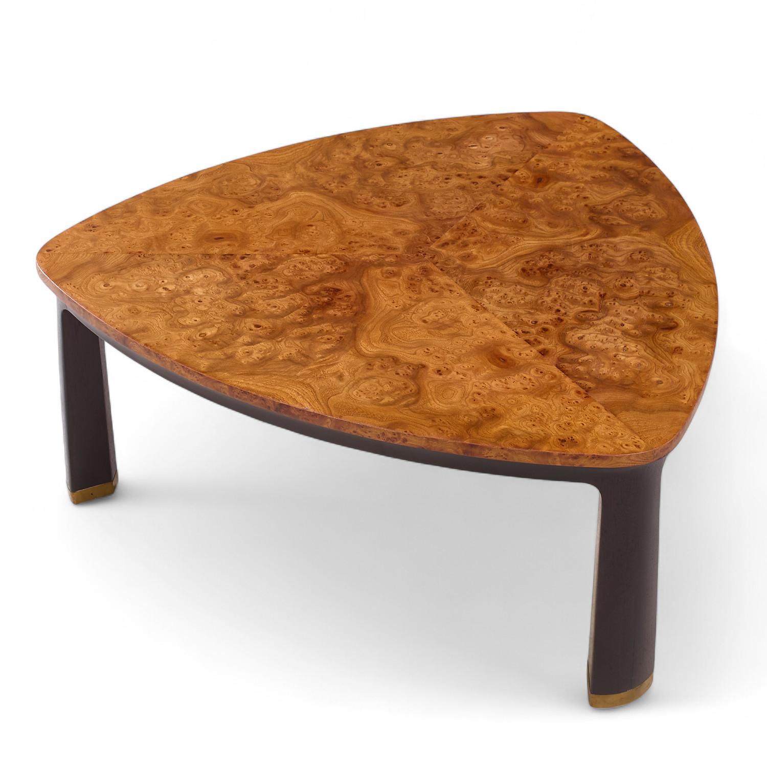 Edward Wormley for Dunbar Mid Century Carpathian Elm Burlwood Coffee Table For Sale 2