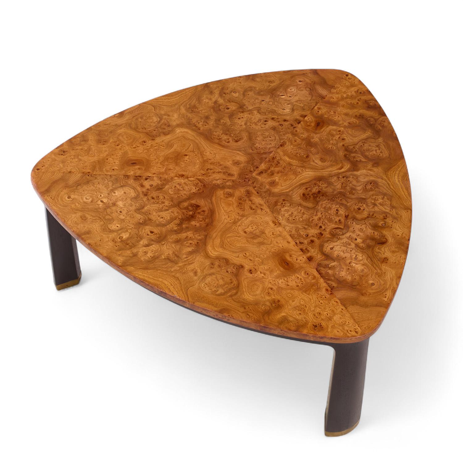 Edward Wormley for Dunbar Mid Century Carpathian Elm Burlwood Coffee Table For Sale 3