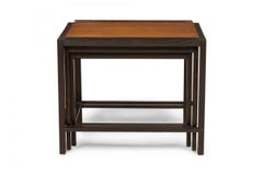 Edward Wormley for Dunbar Mid-Century Ebonized Frame and Maple Top Nest of Table