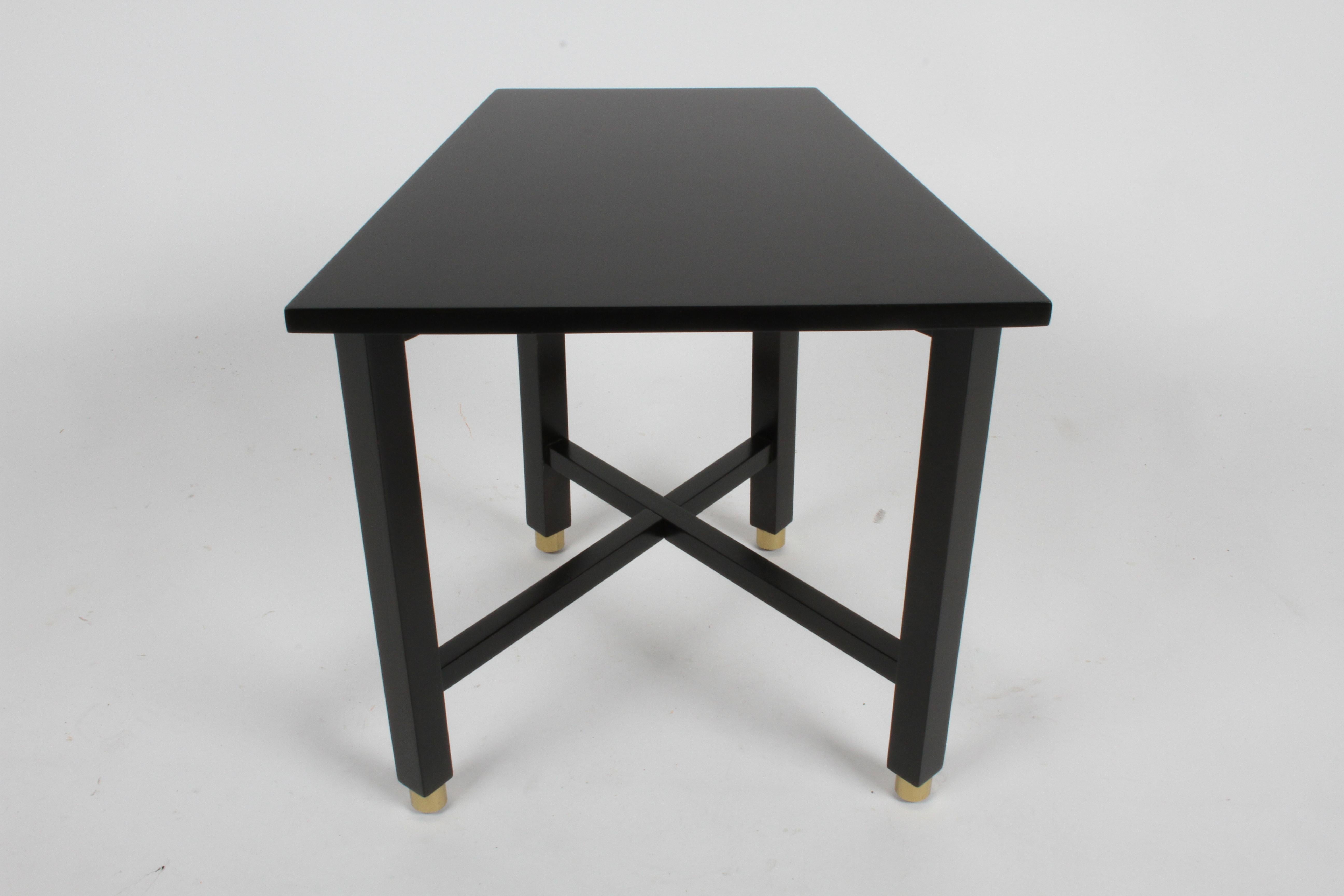 Edward Wormley for Dunbar Mid-Century Ebonized Trapezoidal Side or Drinks Table 1