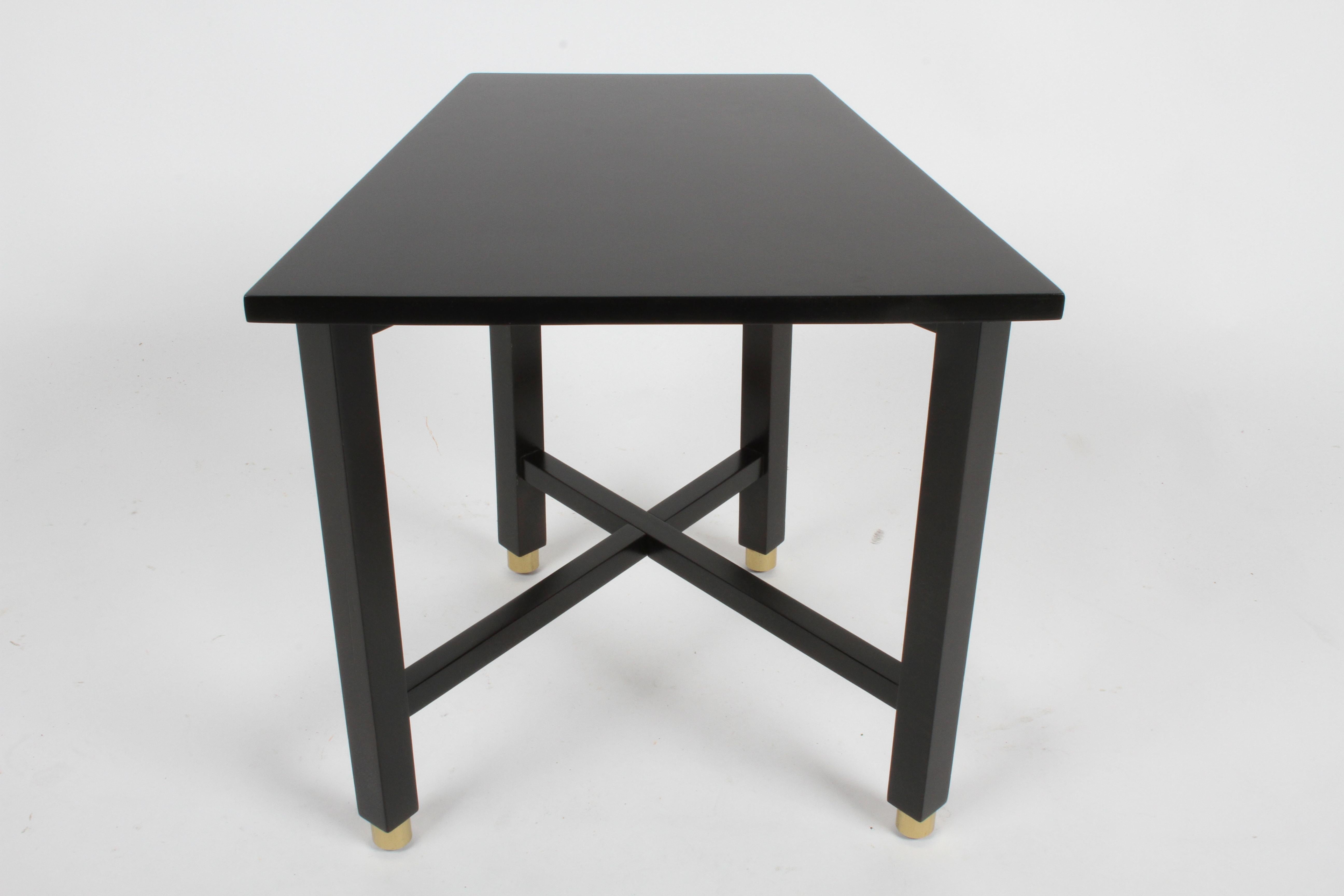 Mid-20th Century Edward Wormley for Dunbar Mid-Century Ebonized Trapezoidal Side or Drinks Table