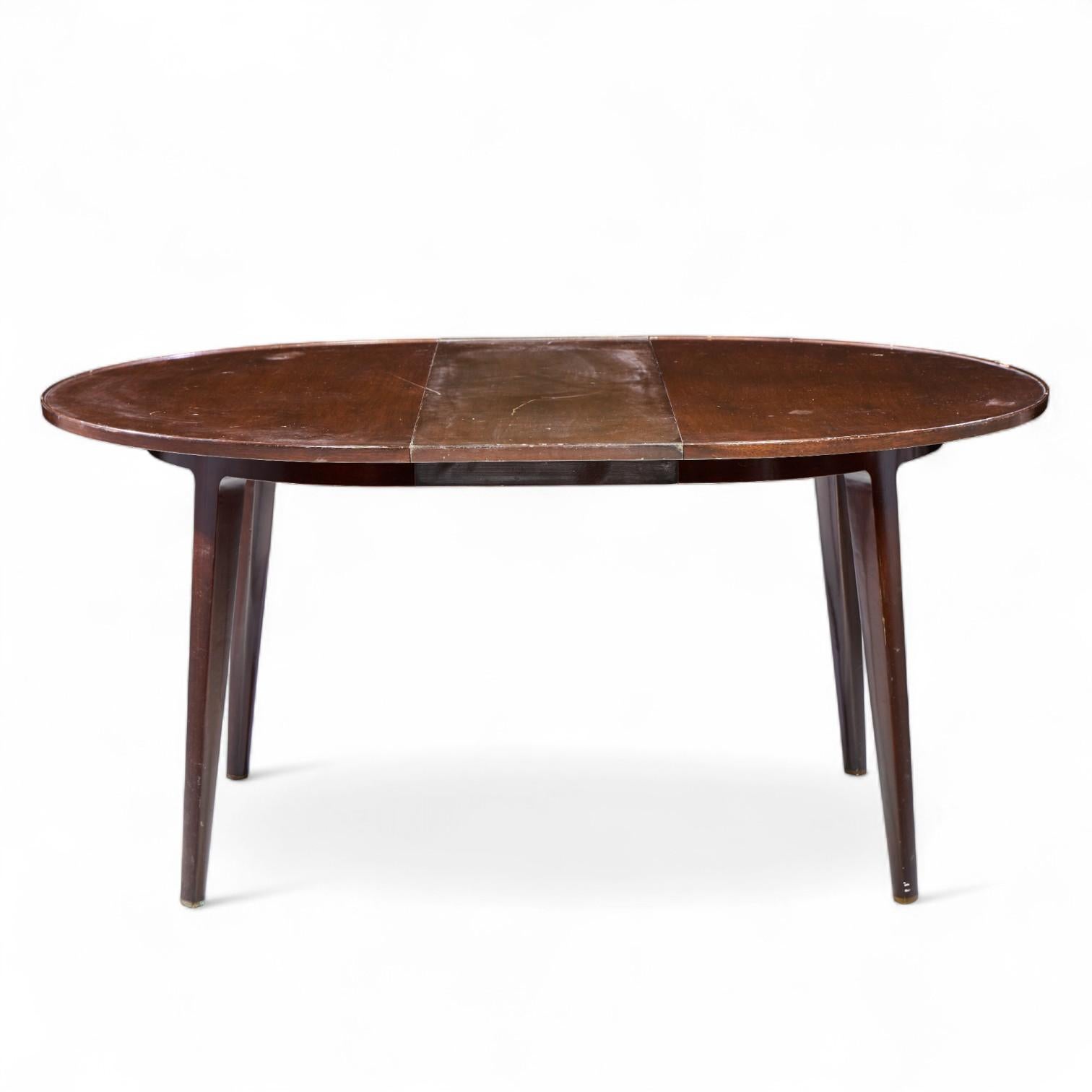 Edward Wormley for Dunbar Mid Century Expanding Dining Table with 2 Leaves in vendita 3